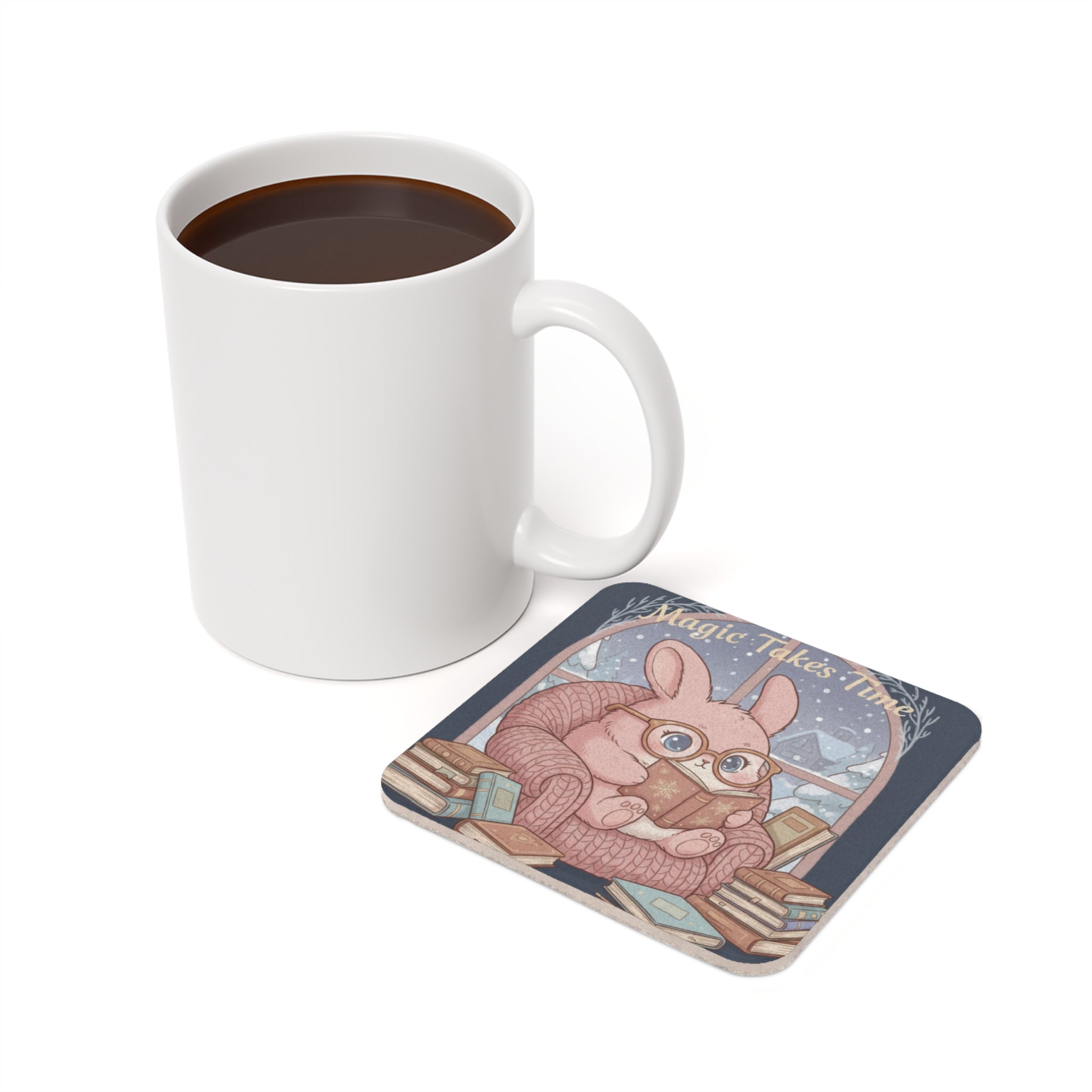 Bunny Cork Coaster – Magic Takes Time