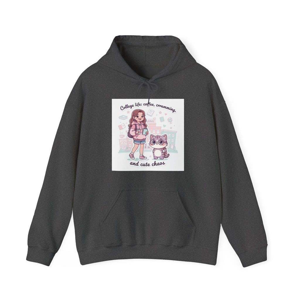 College life: coffee, cramming, and cute chaos Hoodie