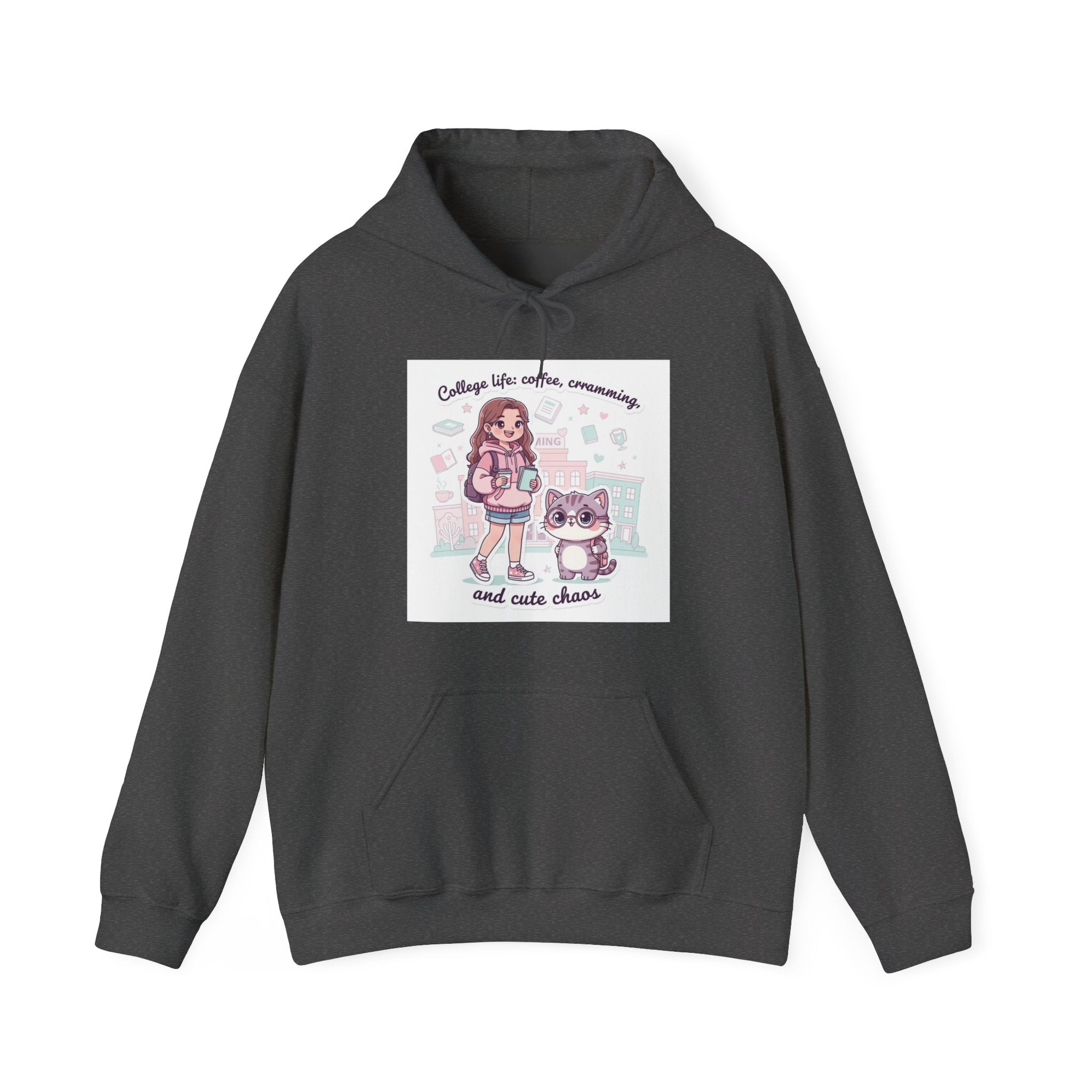College life: coffee, cramming, and cute chaos Hoodie