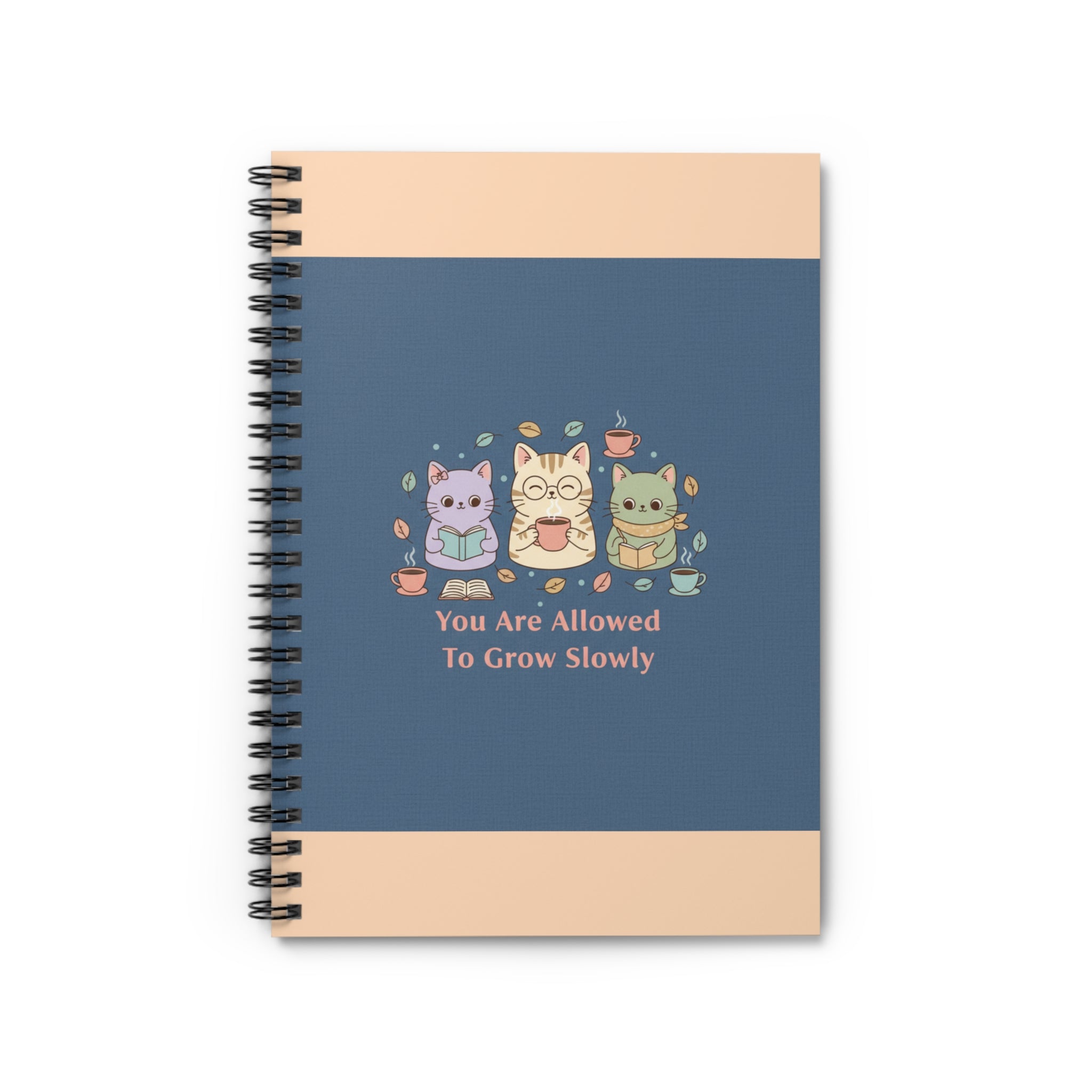 Cats With Glasses Spiral Notebook – You Are Allowed to Grow Slowly