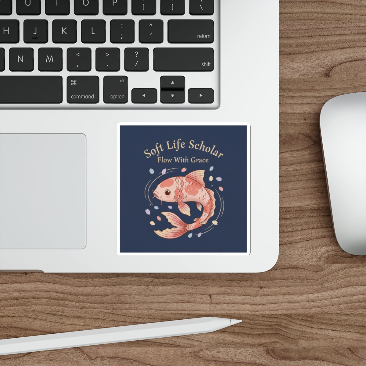 Koi Die-Cut Sticker – Soft Life Scholar Flow With Grace