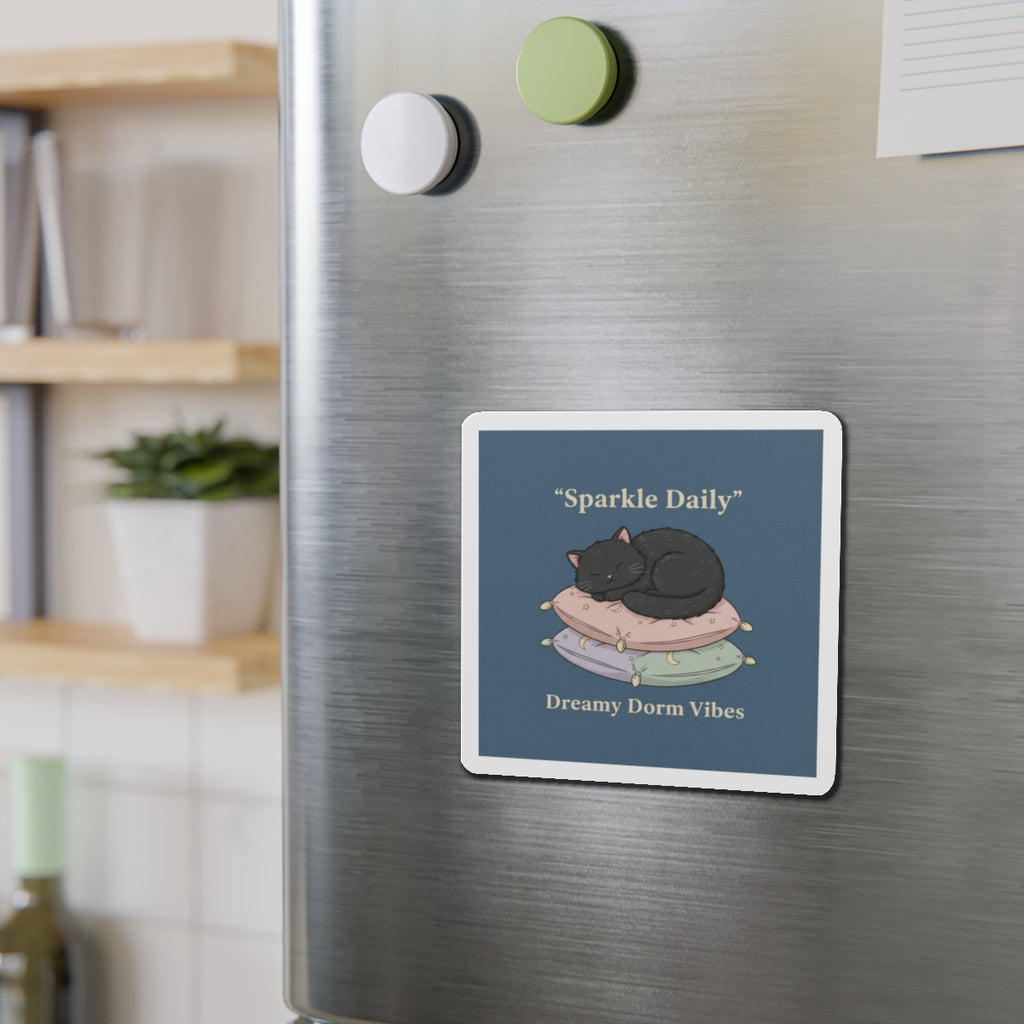 Black Cat Die-Cut Magnet – Sparkle Daily Dreamy Dorm Vibes