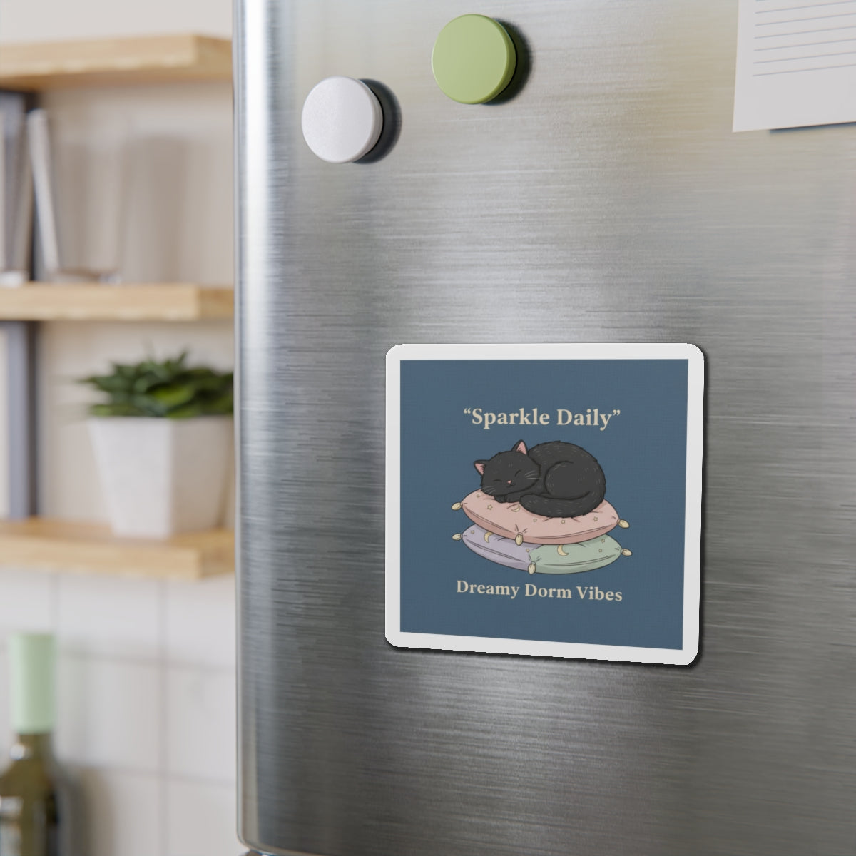 Black Cat Die-Cut Magnet – Sparkle Daily Dreamy Dorm Vibes