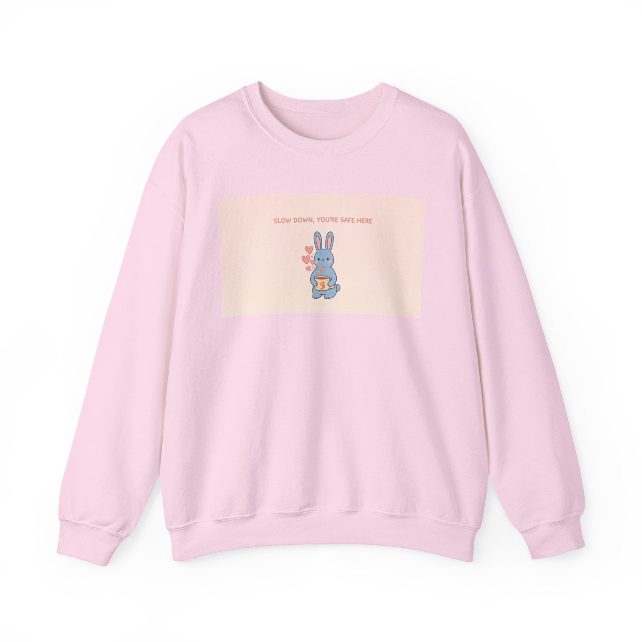 "SLOW DOWN, YOU'RE SAFE HERE" Black Cat Crewneck | College Girl Gift | Fashion | KayKay Classics
