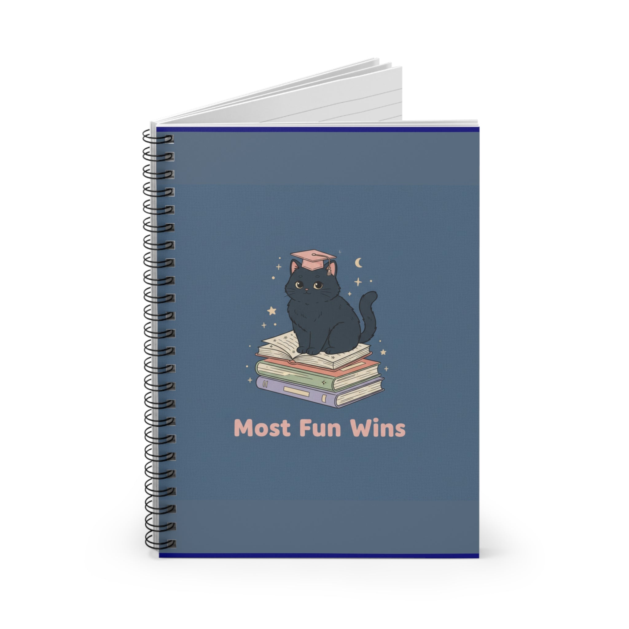 Black Cat Spiral Notebook – Most Fun Wins
