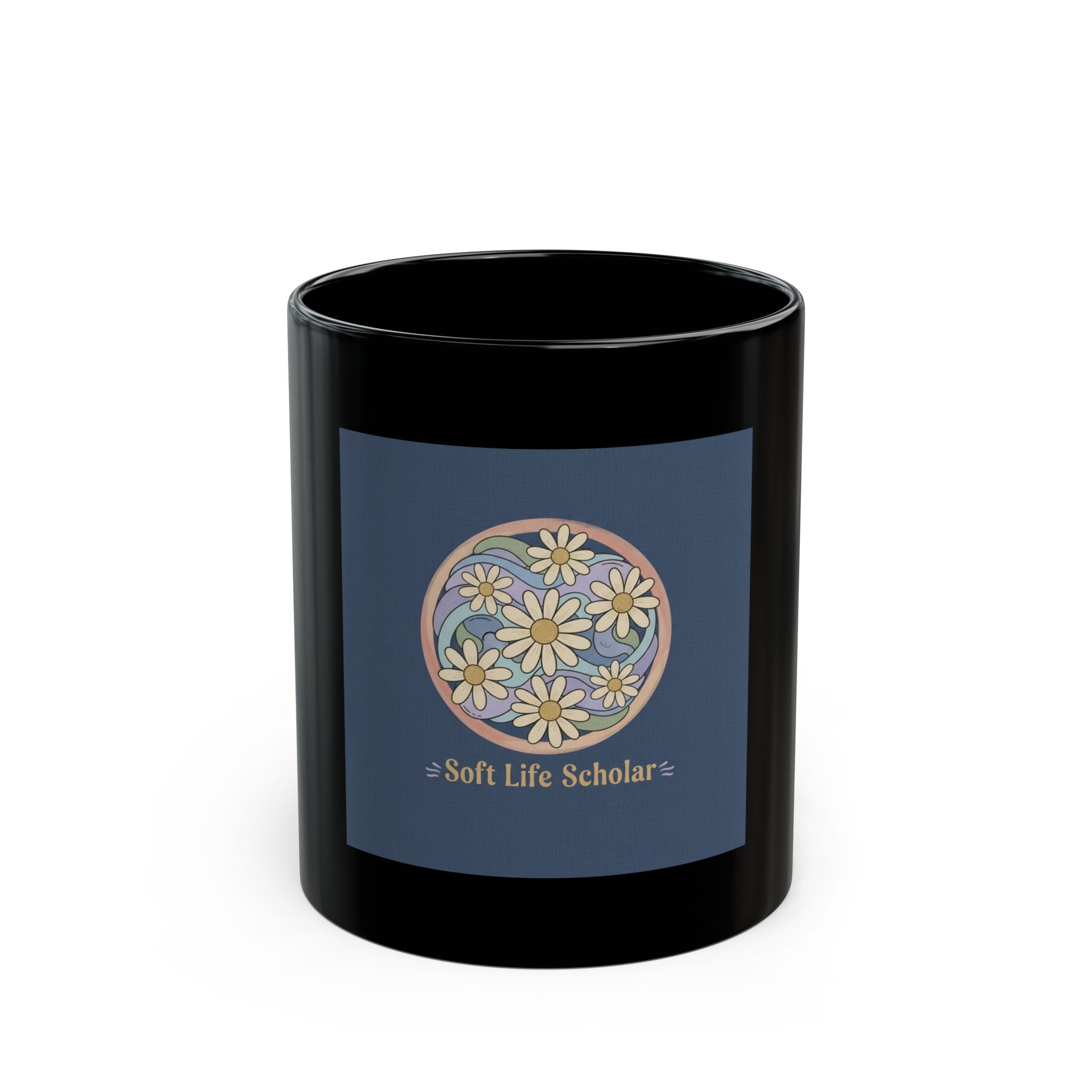 Soft Life Scholar Black Mug 11oz