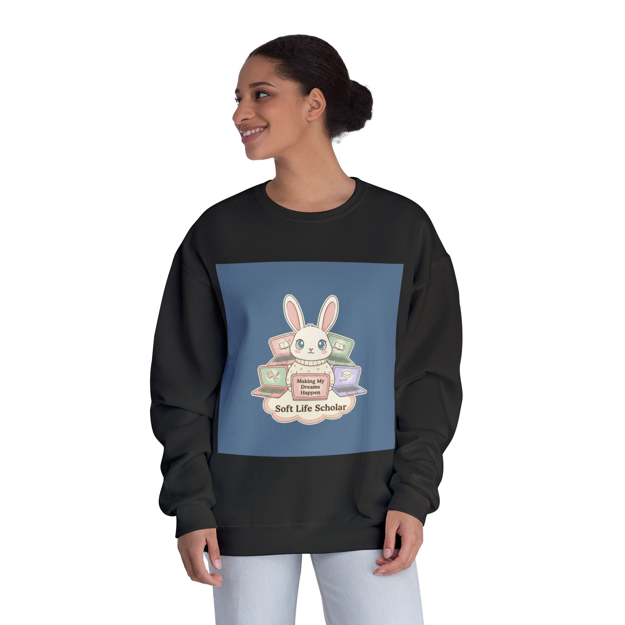 Bunny Crewneck Sweatshirt – Making My Dreams Happen Soft Life Schola