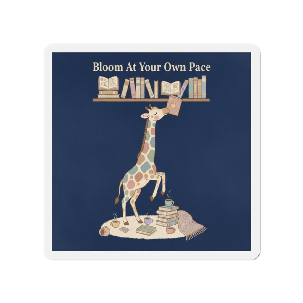 Giraffe Die-Cut Magnet – Bloom at Your Own Pace