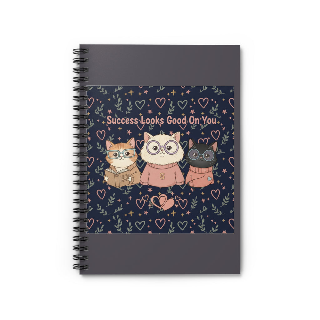 Cats With Glasses Spiral Notebook – Success Looks Good on You