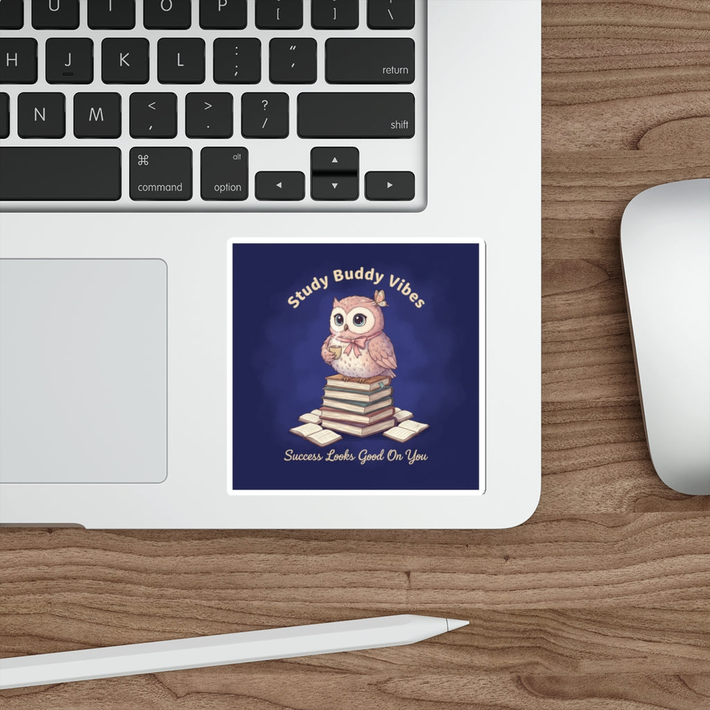 Owl Die-Cut Sticker – Study Buddy Vibes Success Looks Good on