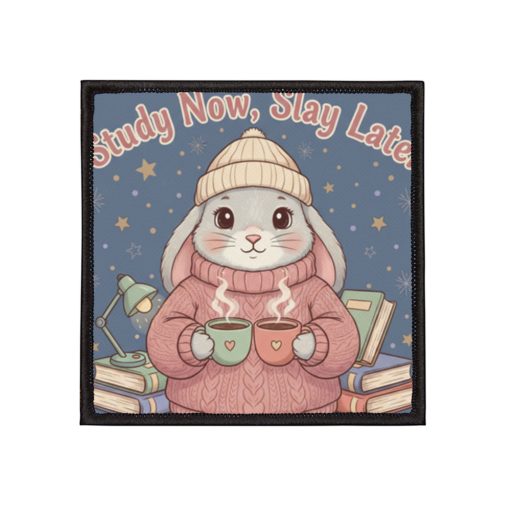 Rabbit Iron-On Patch – Study Now, Slay Later