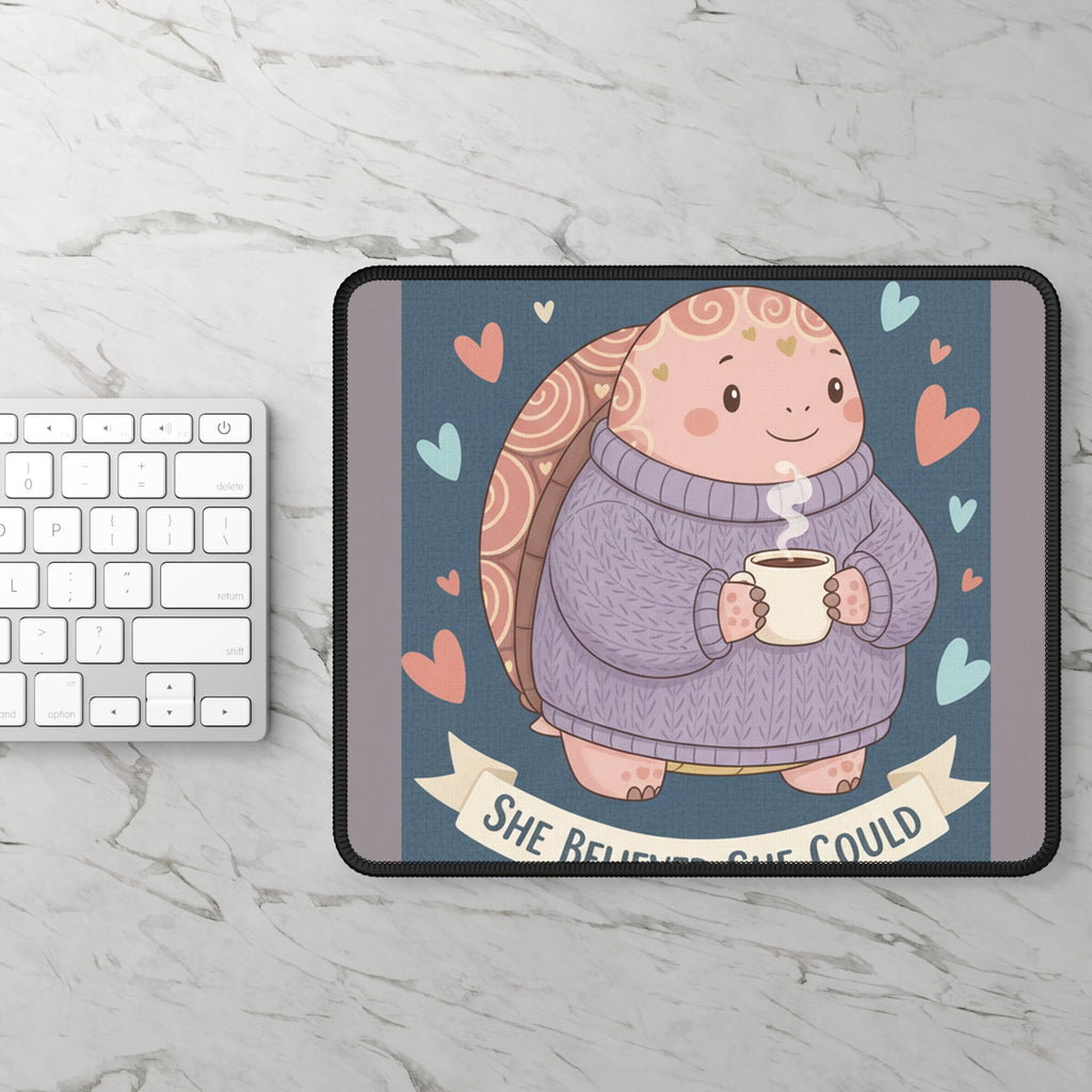Turtle Mouse Pad – She Believed She Could