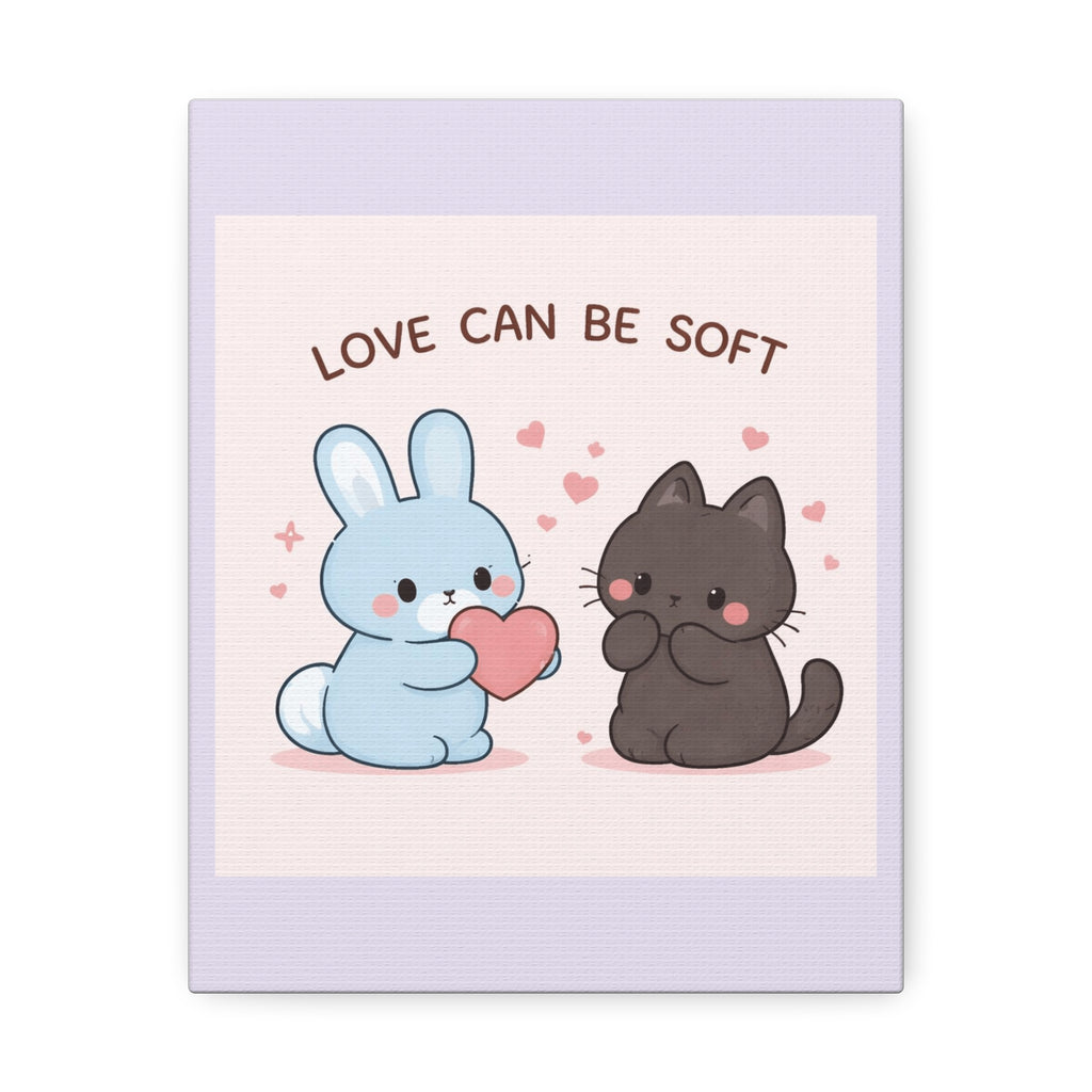 "LOVE CAN BE SOFT" Black Cat Canvas | College Girl Gift | Fashion | KayKay Classics