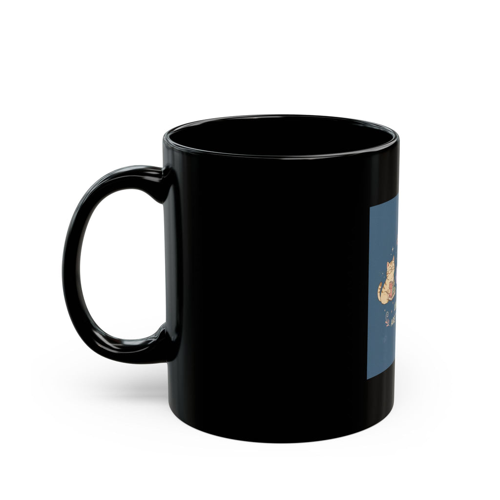 Cats With Glasses Black Mug 11oz – Library Days Are the Best Days