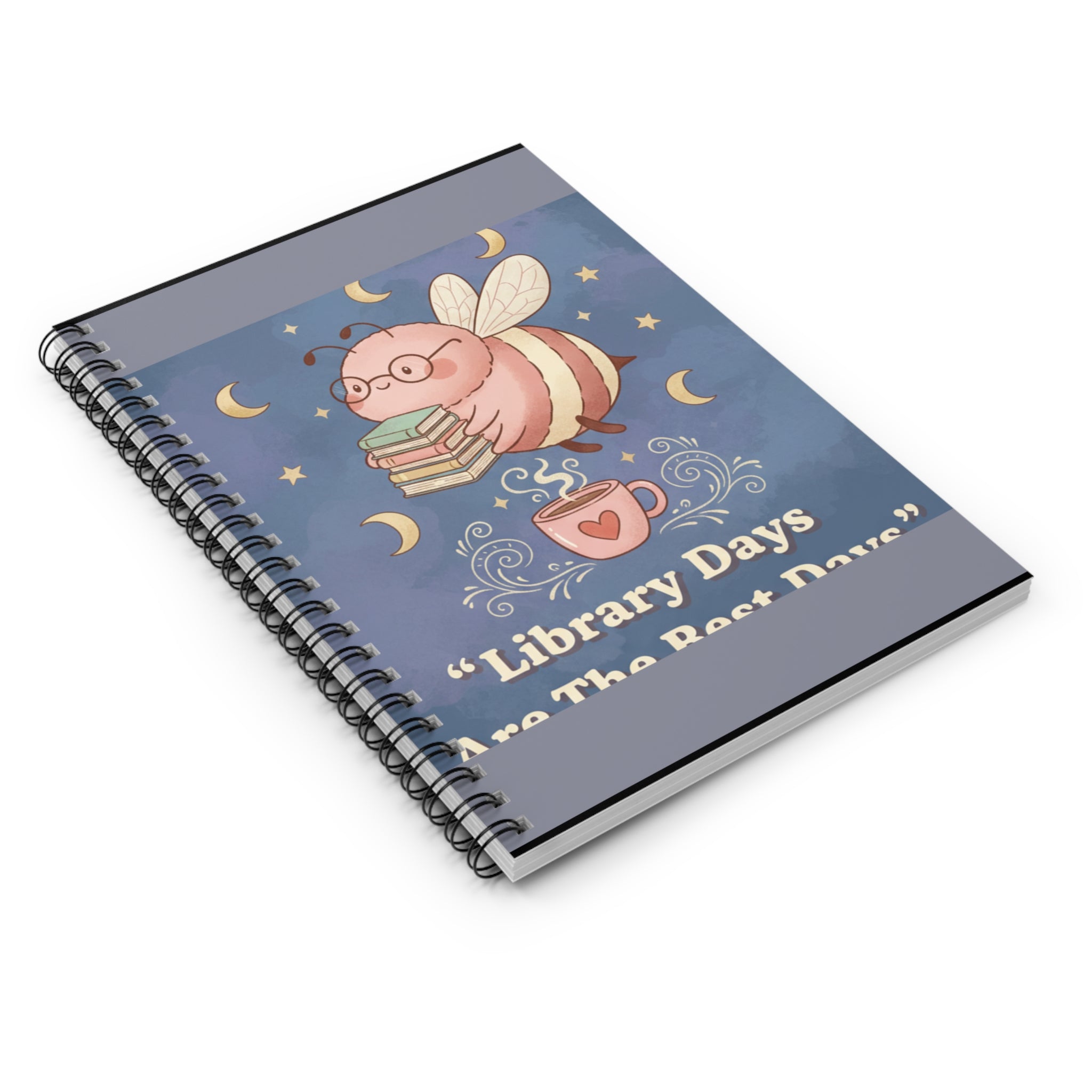 Bee Spiral Notebook – Library Days Are the Best Days