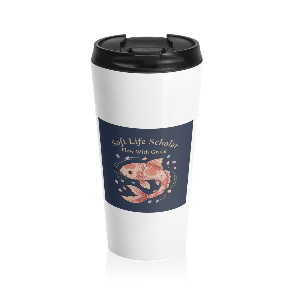 Koi Travel Mug – Soft Life Scholar Flow With Grace