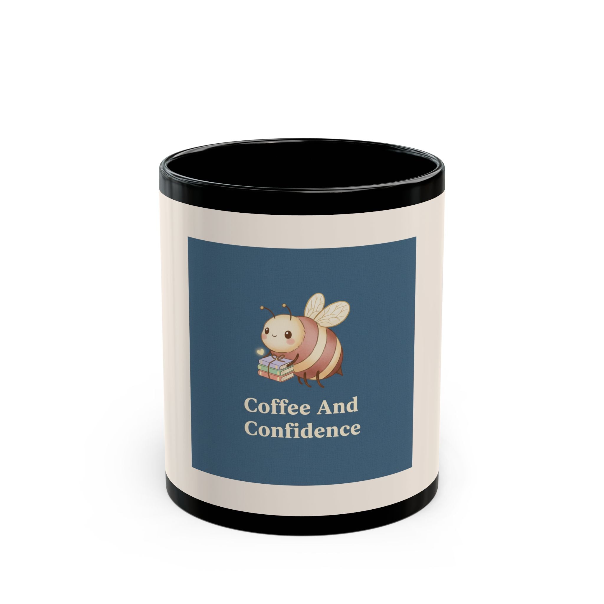 Bee Black Mug 11oz – Coffee and Confidence