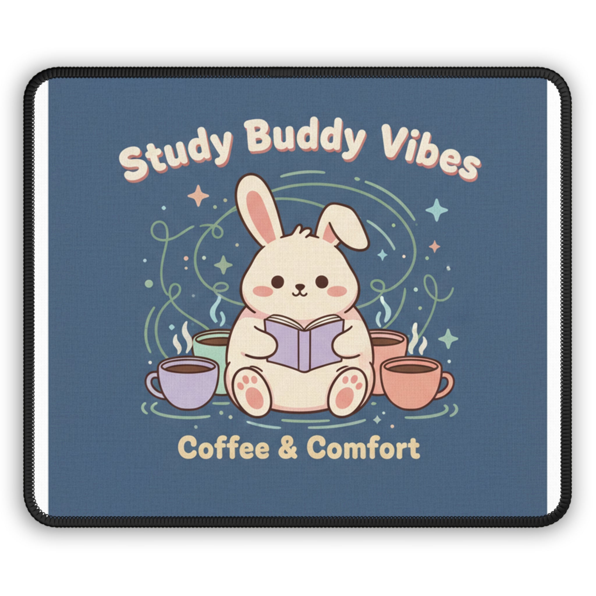 Bunny Mouse Pad – Study Buddy Vibes Coffee Comfort