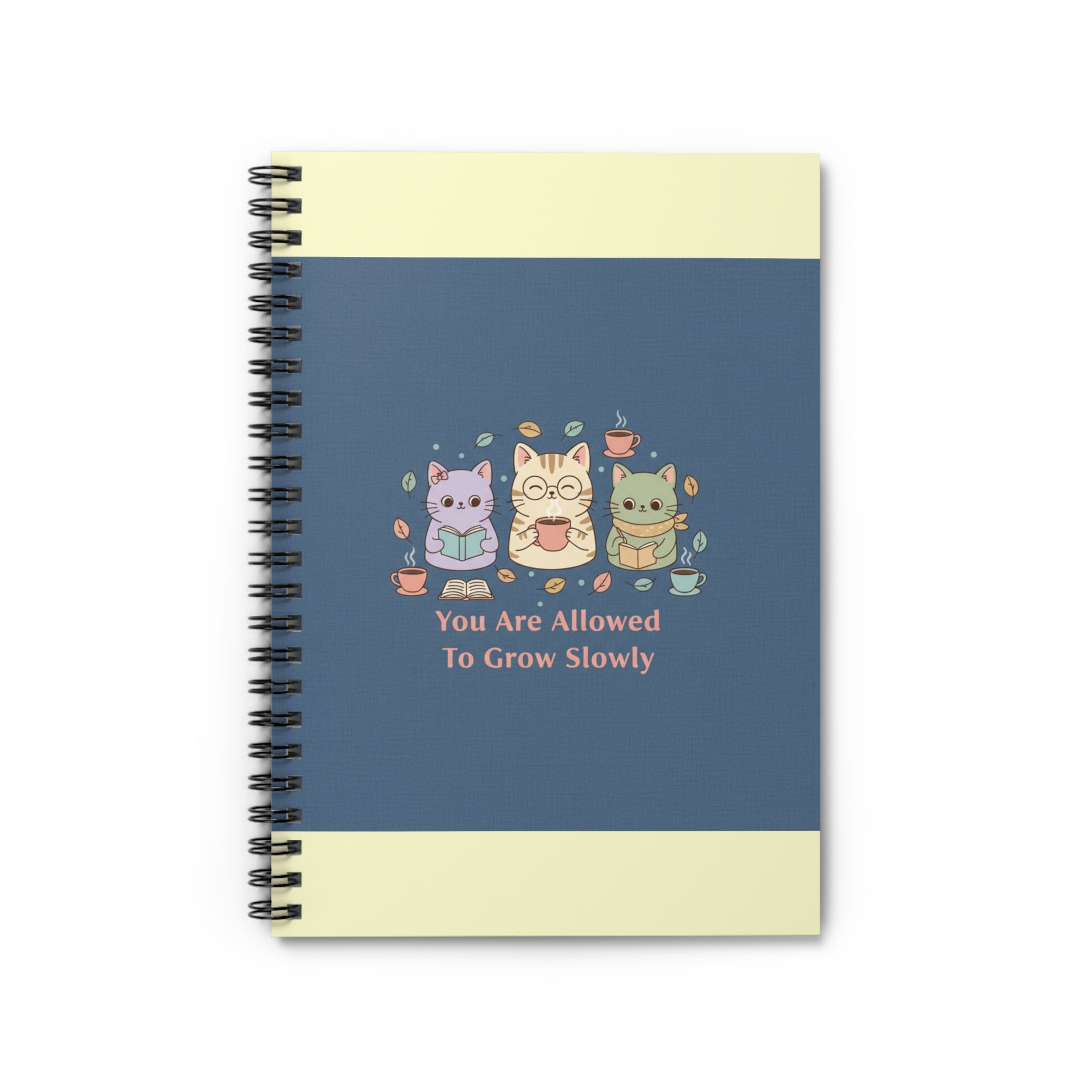 Cats With Glasses Spiral Notebook – You Are Allowed to Grow Slowly