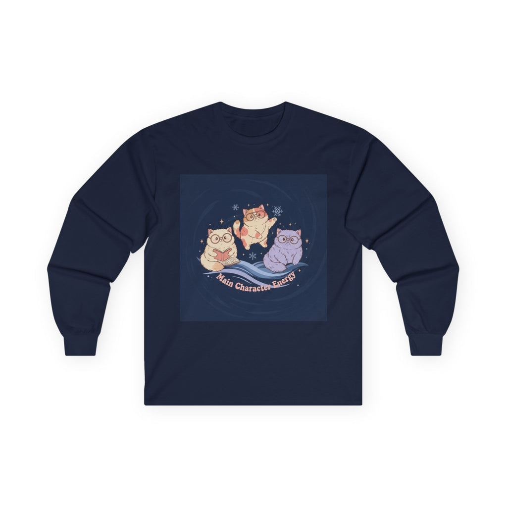 Cats With Glasses Long Sleeve Tee – Main Character Energy
