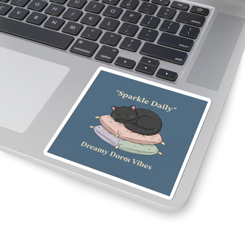 Black Cat Kiss-Cut Sticker – Sparkle Daily Dreamy Dorm Vibes