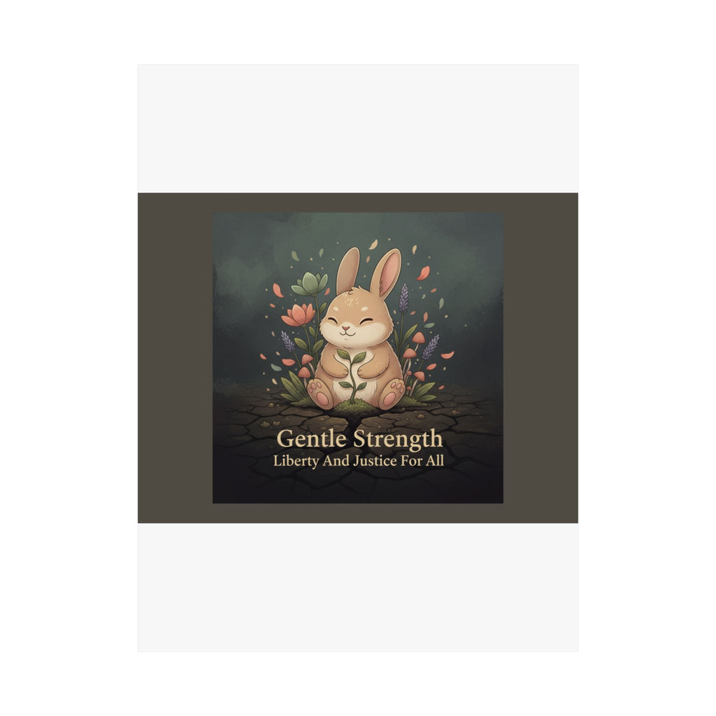 Bunny Poster – Gentle Strength Liberty and Justice for