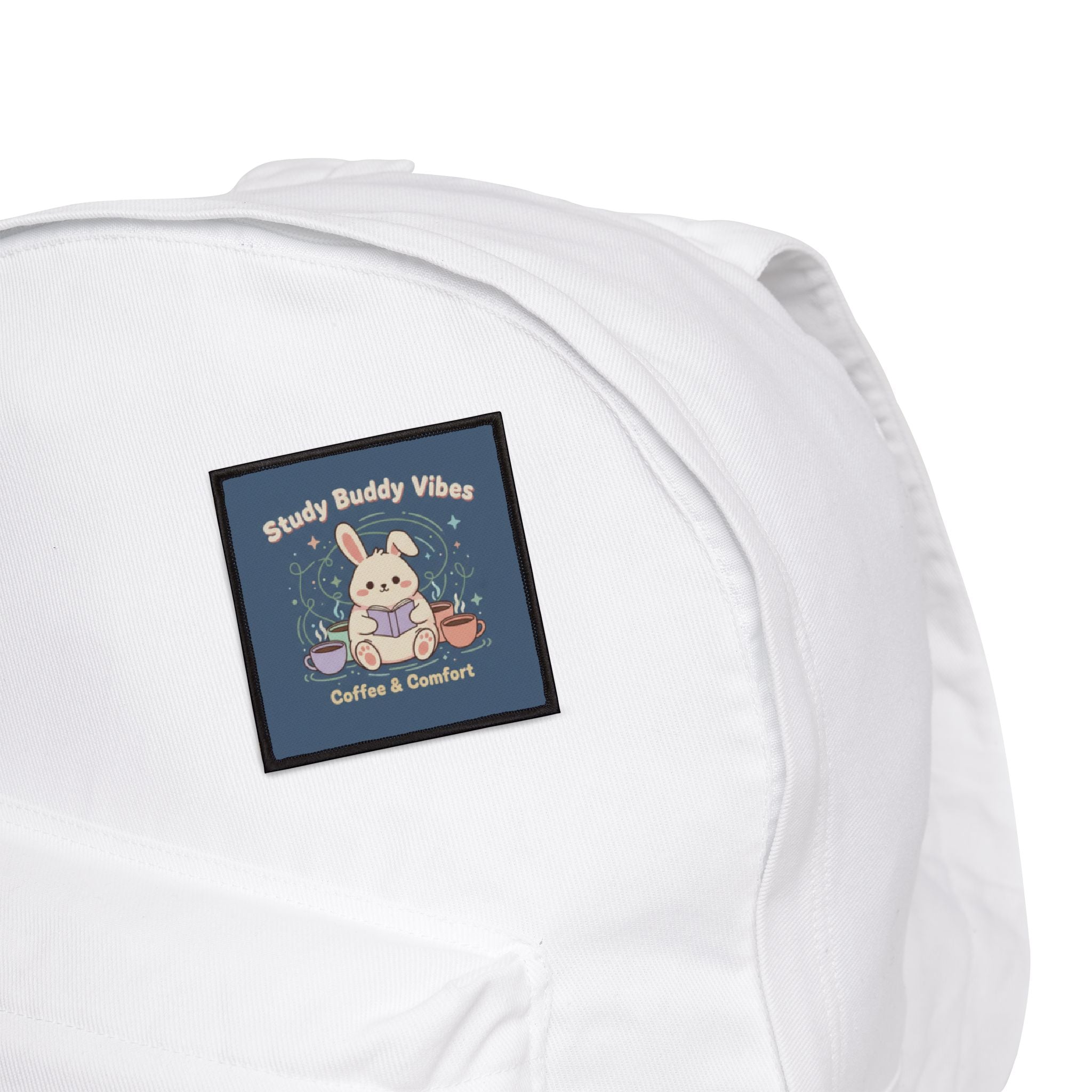 Bunny Iron-On Patch – Study Buddy Vibes Coffee Comfort