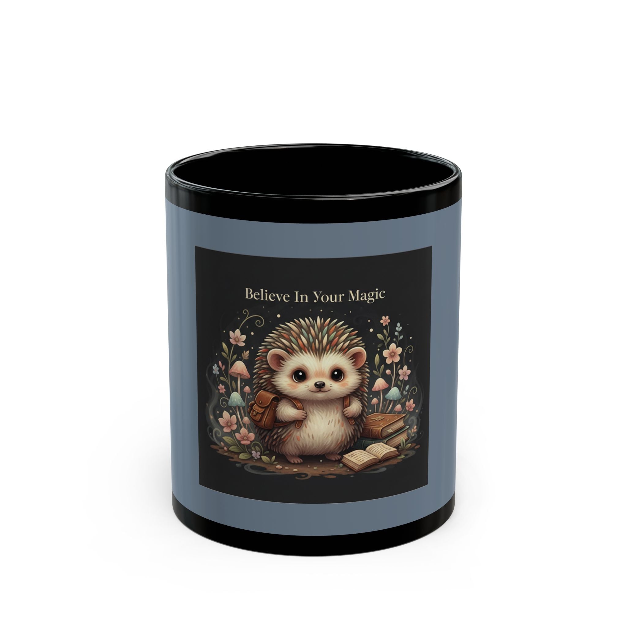 Hedgehog Black Mug 11oz – Believe in Your Magic