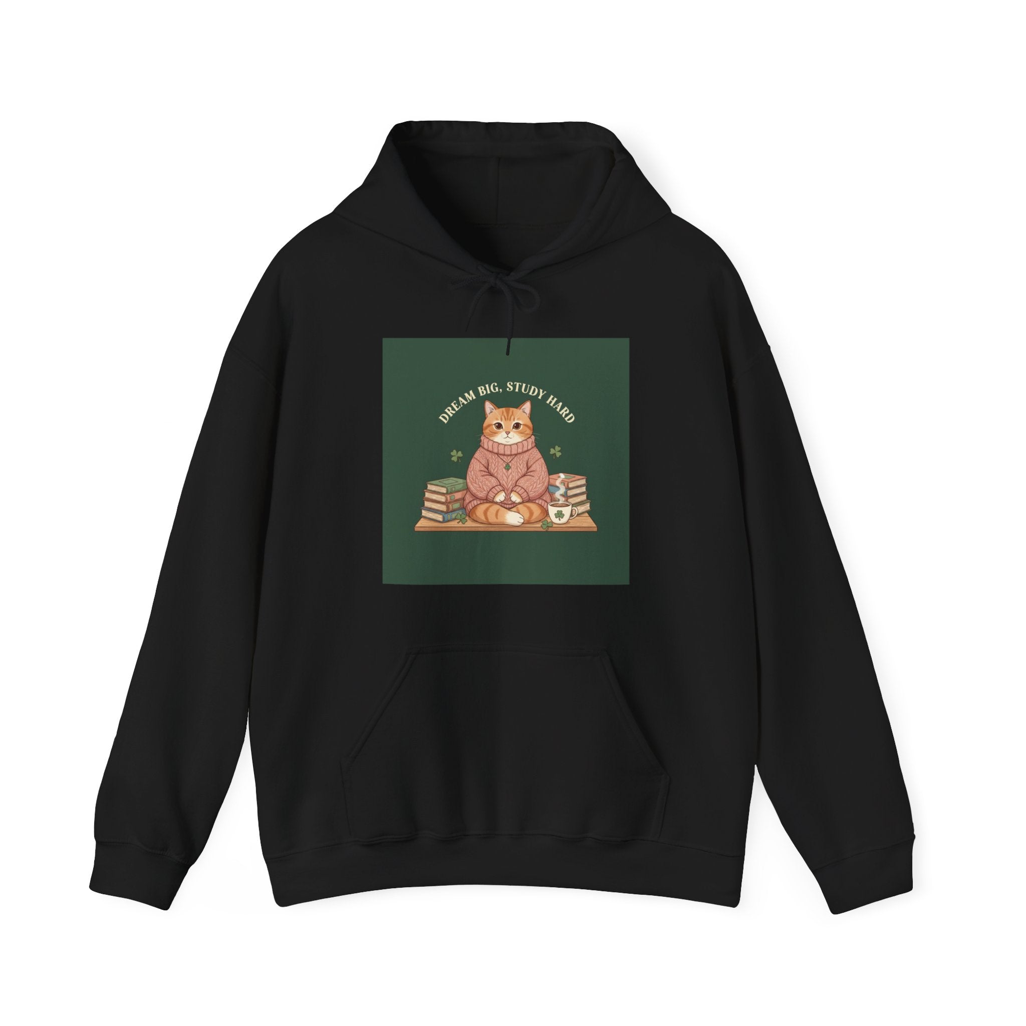 Cat Hoodie – Dream Big, Study Hard