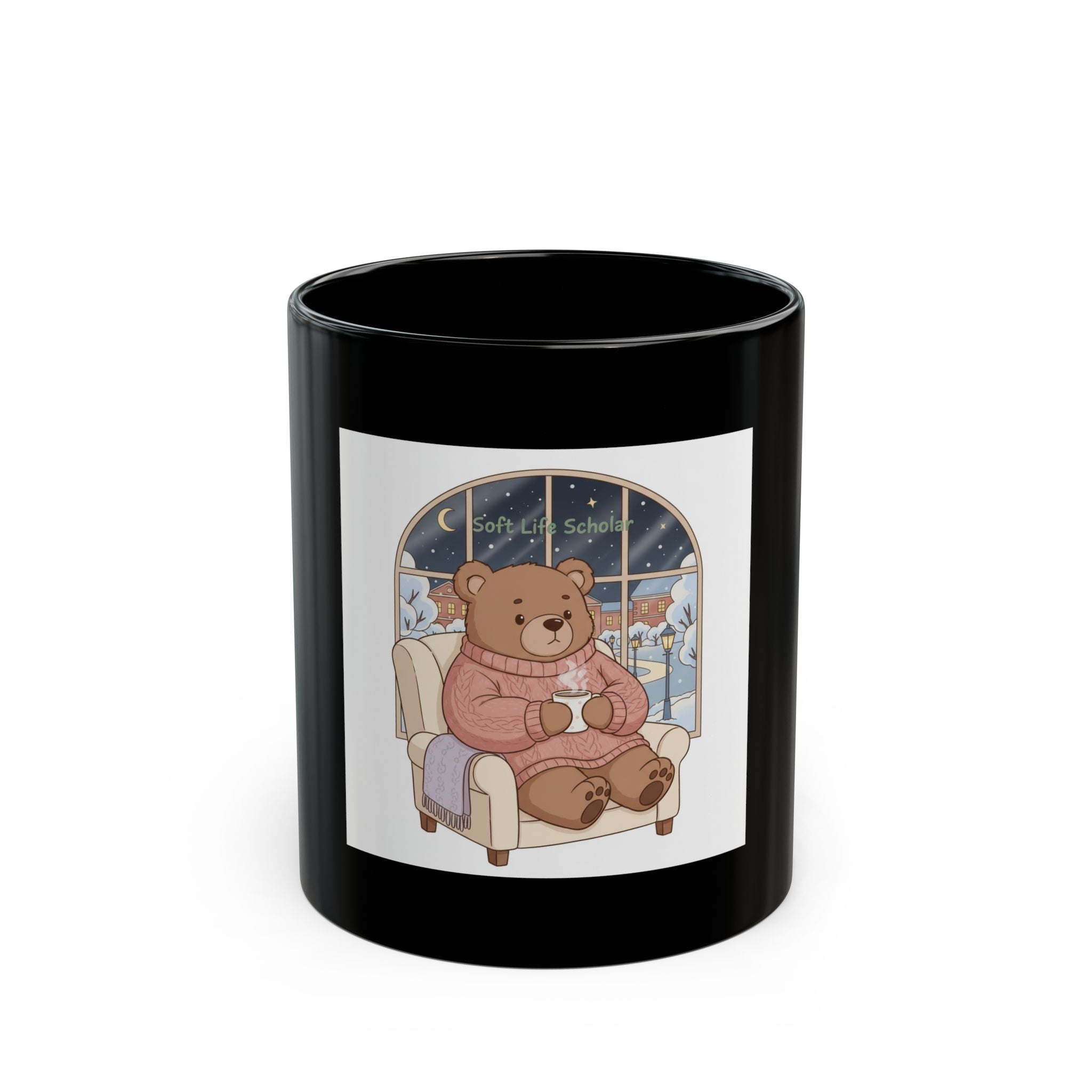 Bear Black Mug 11oz – Soft Life Scholar