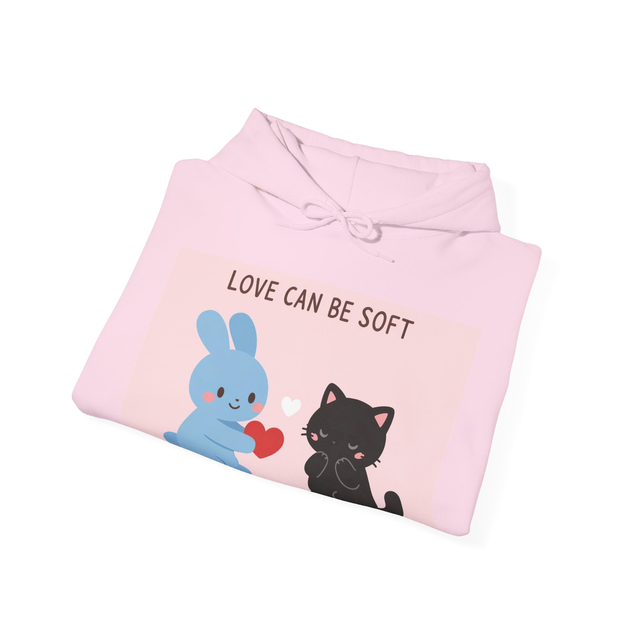 "LOVE CAN BE SOFT" Black Cat Hoodie | College Girl Gift | Fashion | KayKay Classics