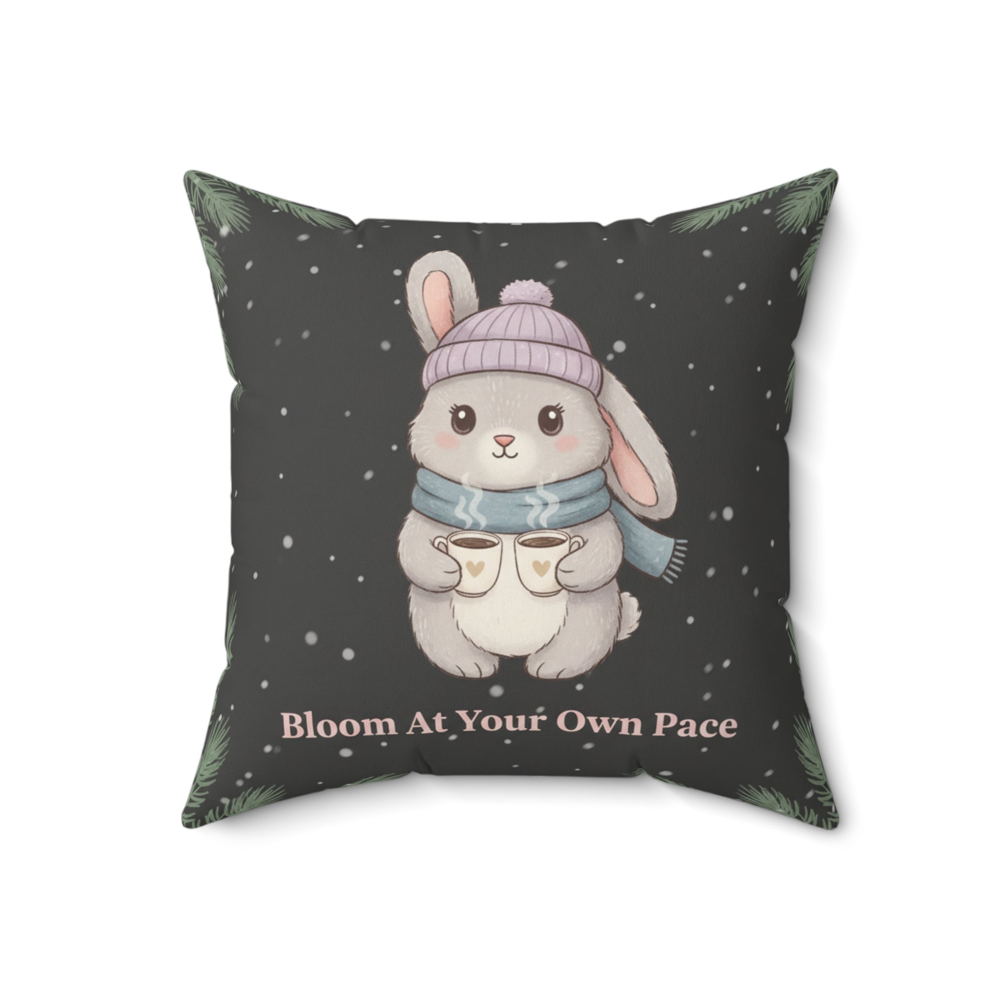 Bunny Square Pillow – Bloom at Your Own Pace