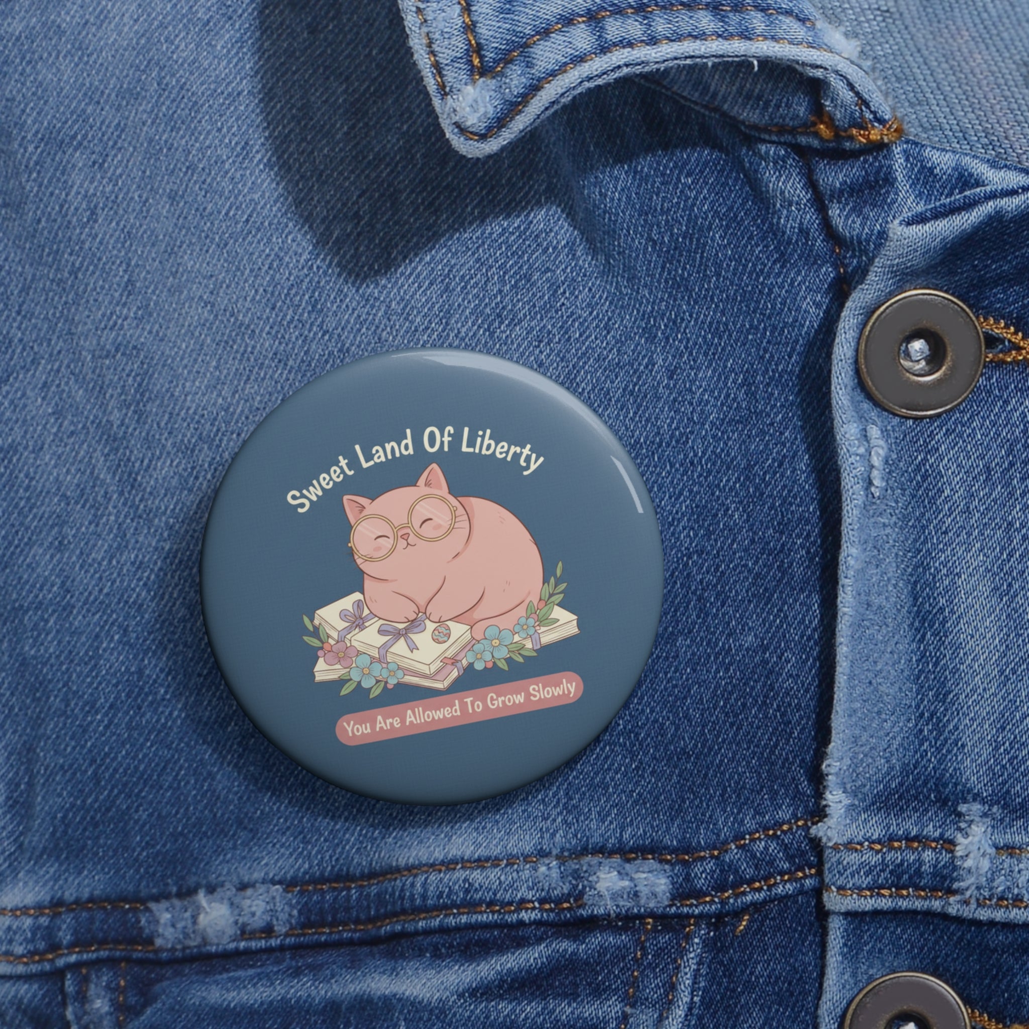 Cat Pin Button – Sweet Land of Liberty