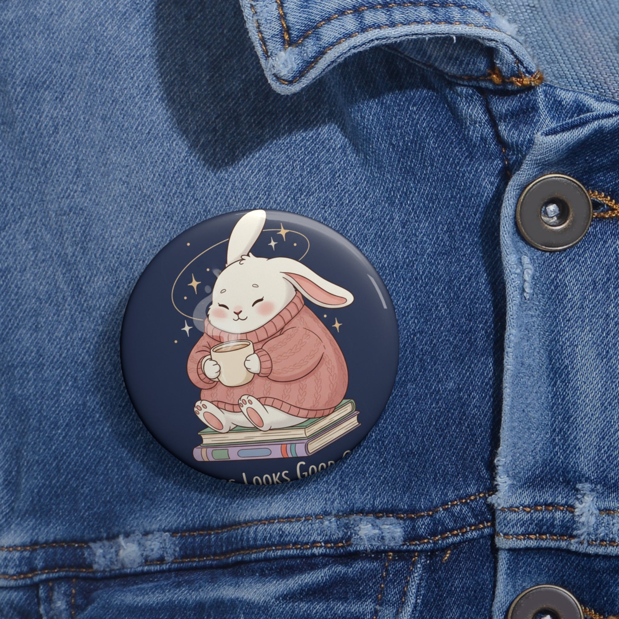 Rabbit Pin Button – Success Looks Good on You