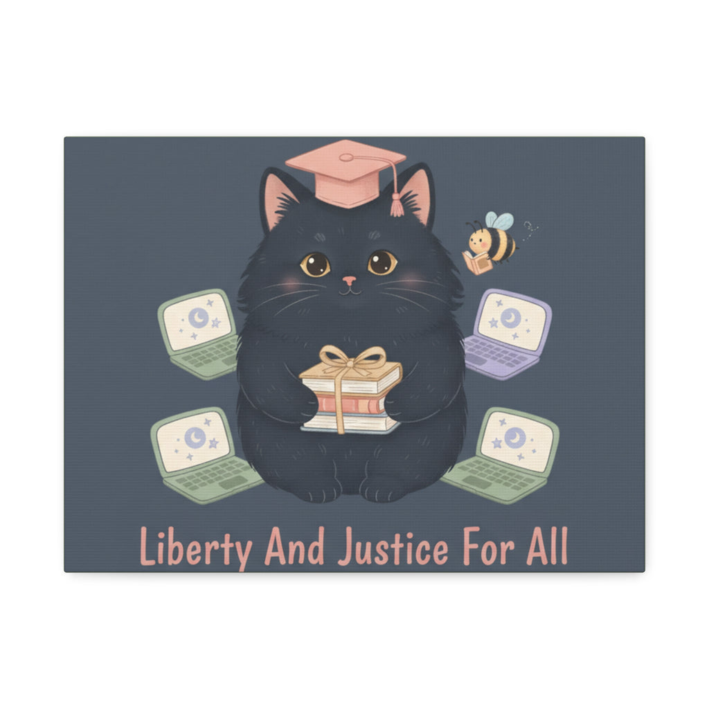 Black Cat Canvas Print – Liberty and Justice for All