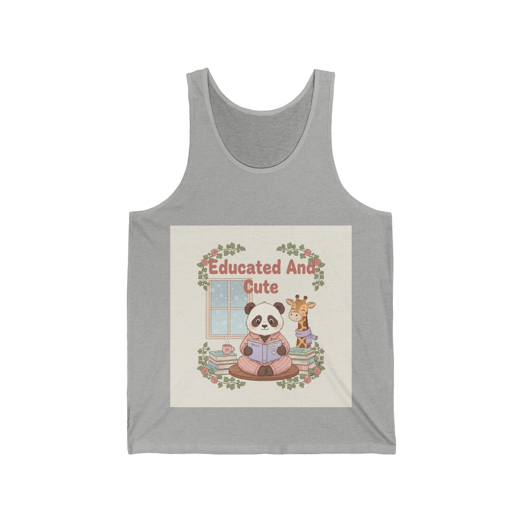 Educated And Cute Panda, giraffe Tank Top