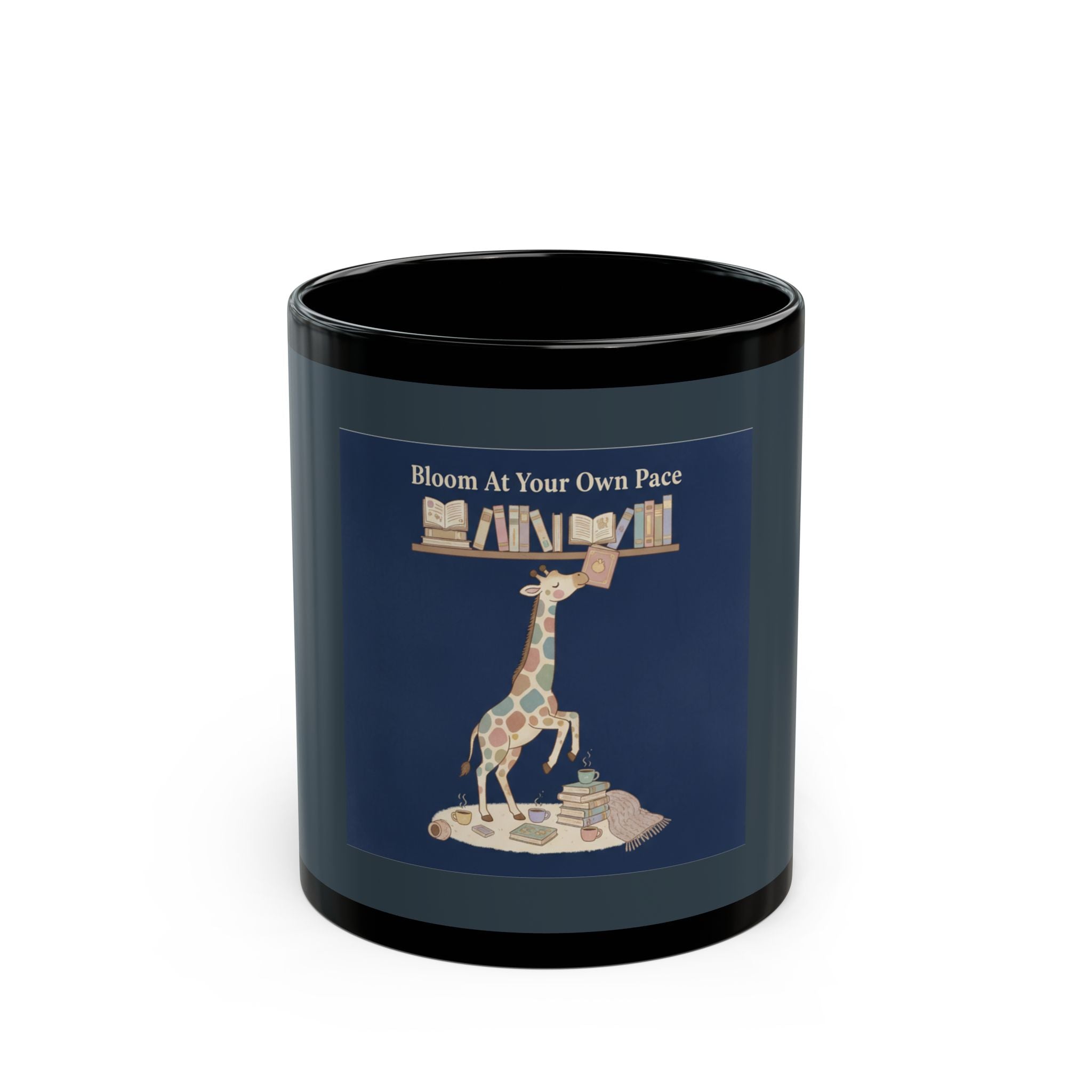 Giraffe Black Mug 11oz – Bloom at Your Own Pace