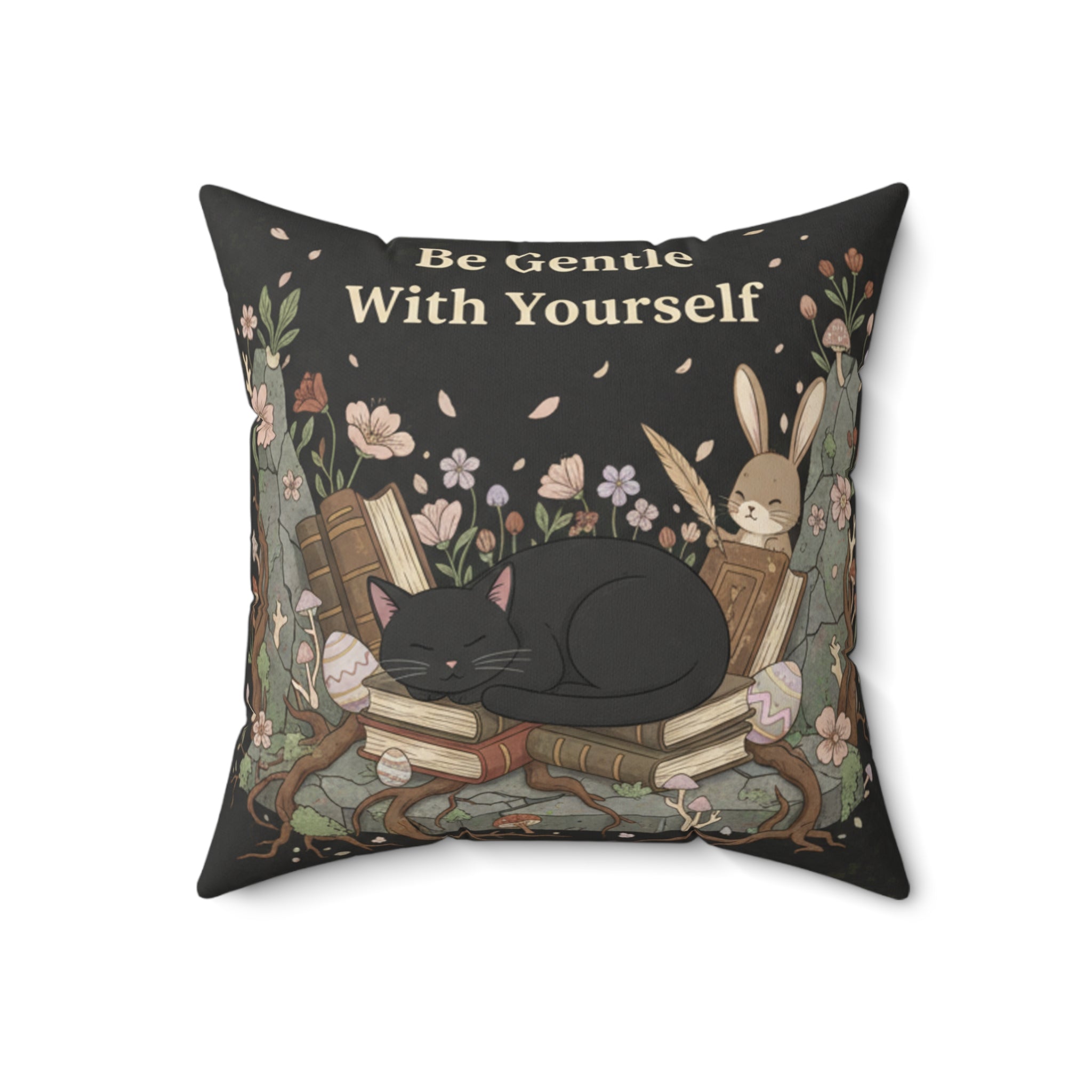 Bunny Square Pillow – Be Gentle With Yourself
