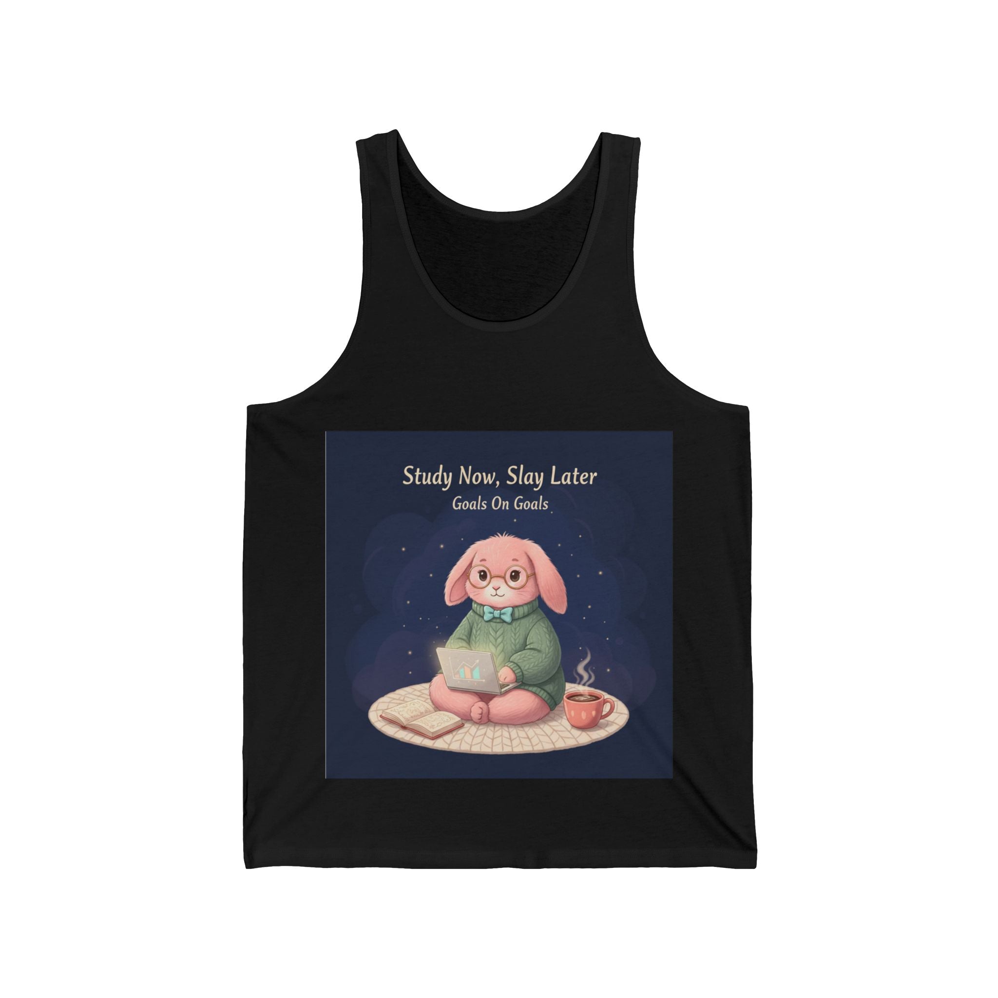 Rabbit Tank Top – Study Now, Slay Later. Goals on Goals