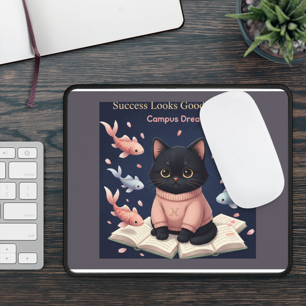 Black Cat Mouse Pad – Success Looks Good on You Campus Dreams