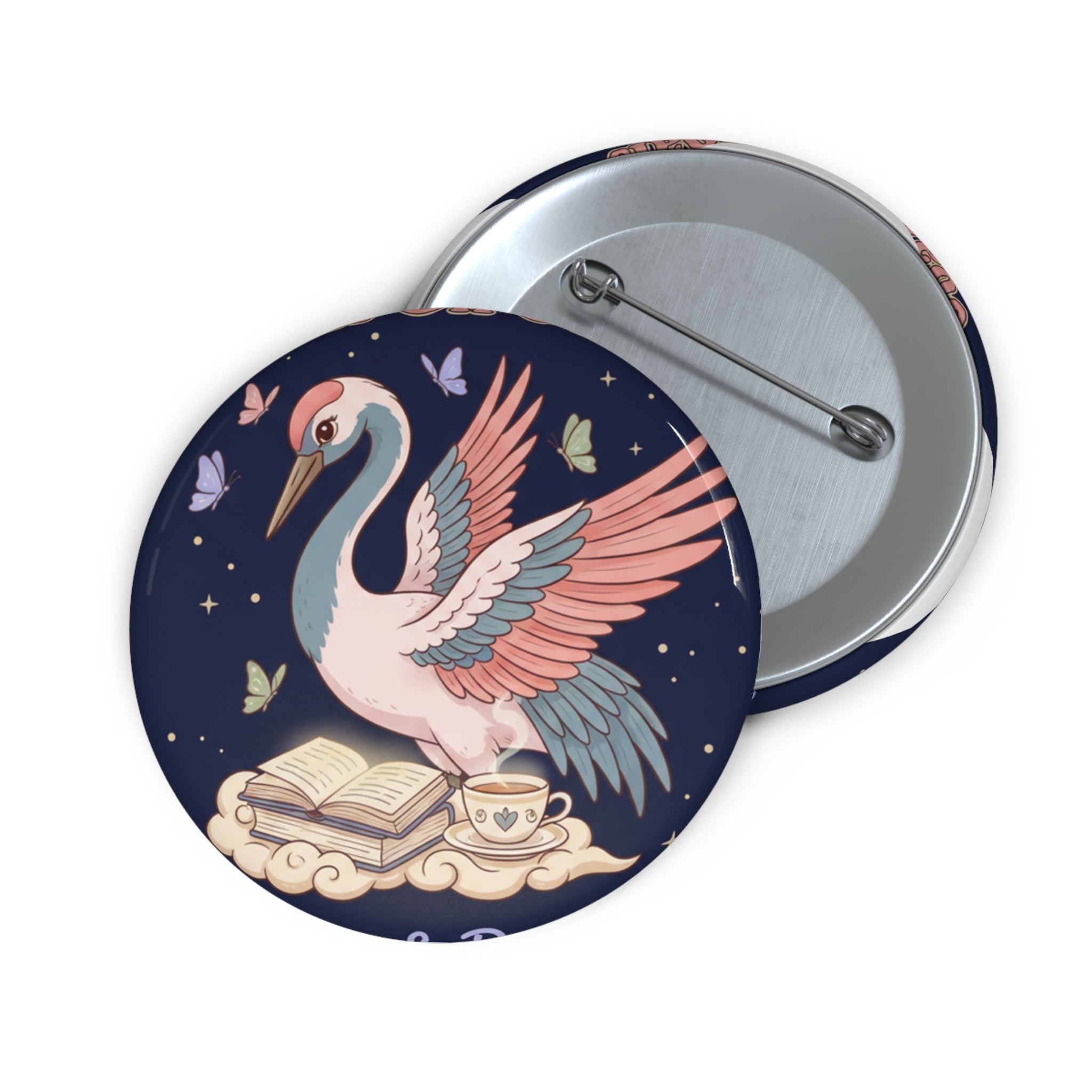Crane Pin Button – Goals on Goals Bloom Prosper