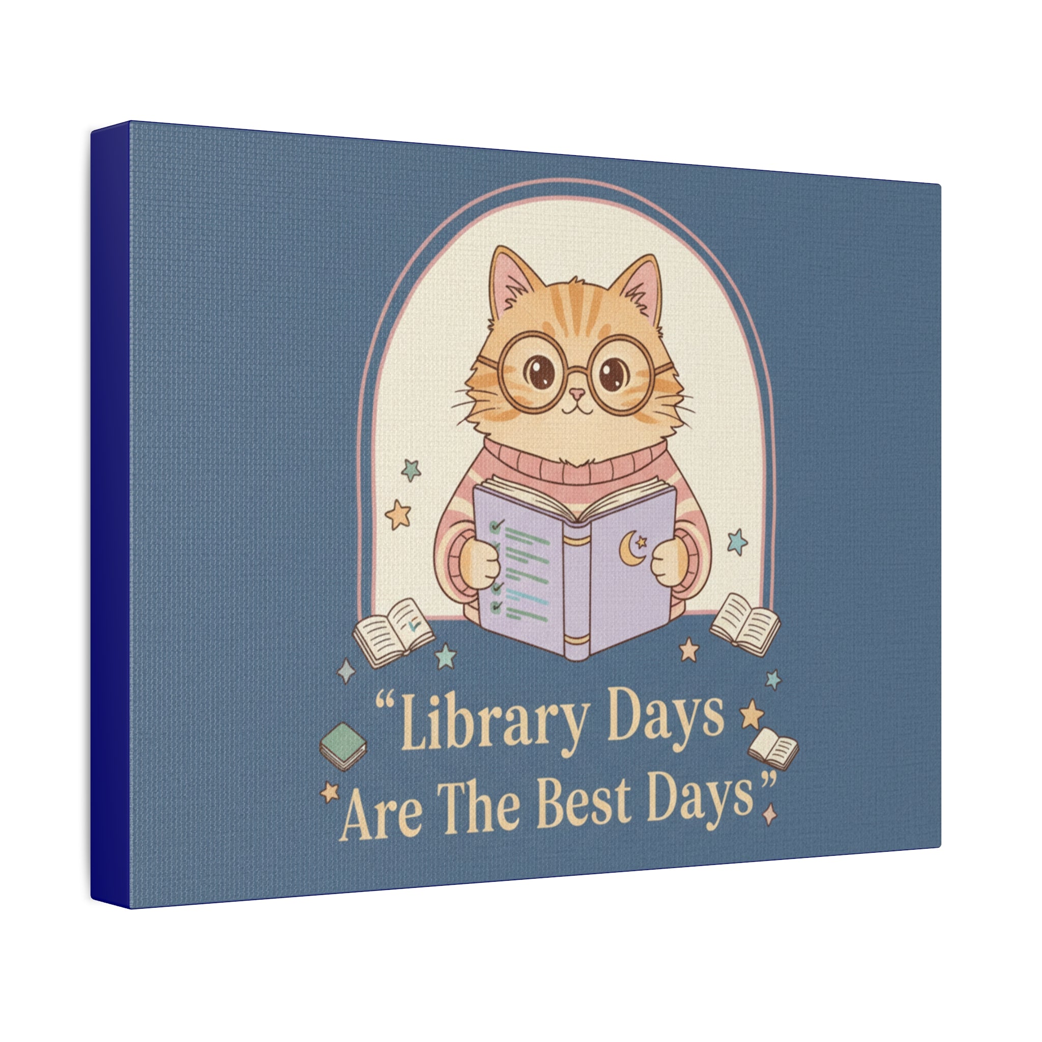 Cat Canvas Print – Library Days Are the Best Days