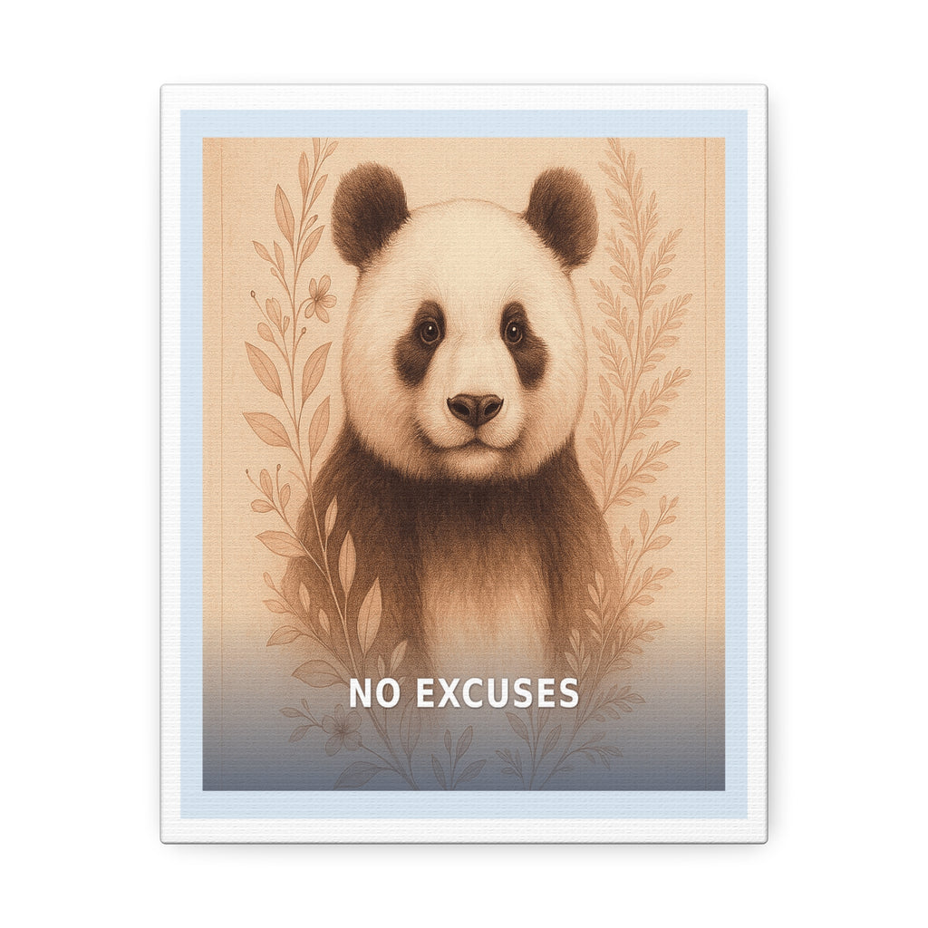 "No Excuses" Black Cat Canvas | College Girl Gift | Fashion | KayKay Classics