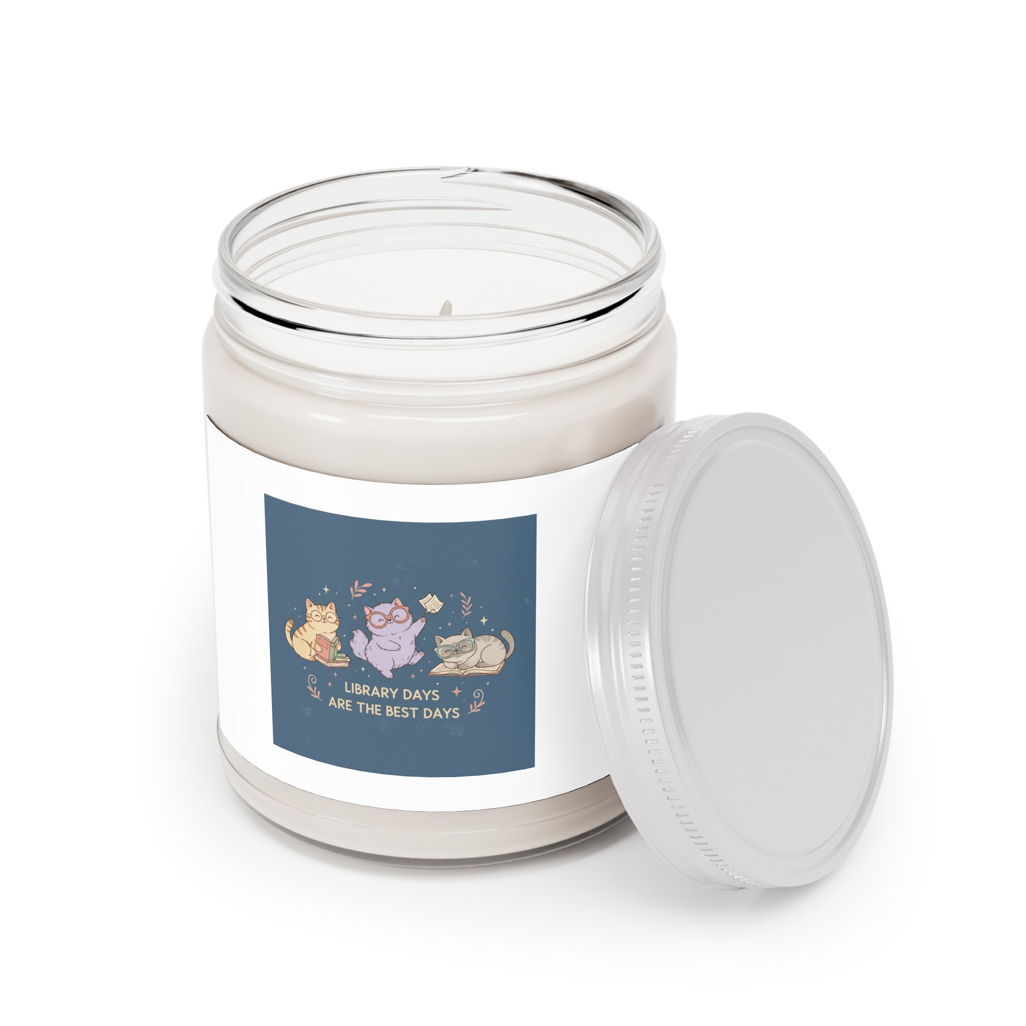 Cats With Glasses Scented Candle – Library Days Are the Best Days
