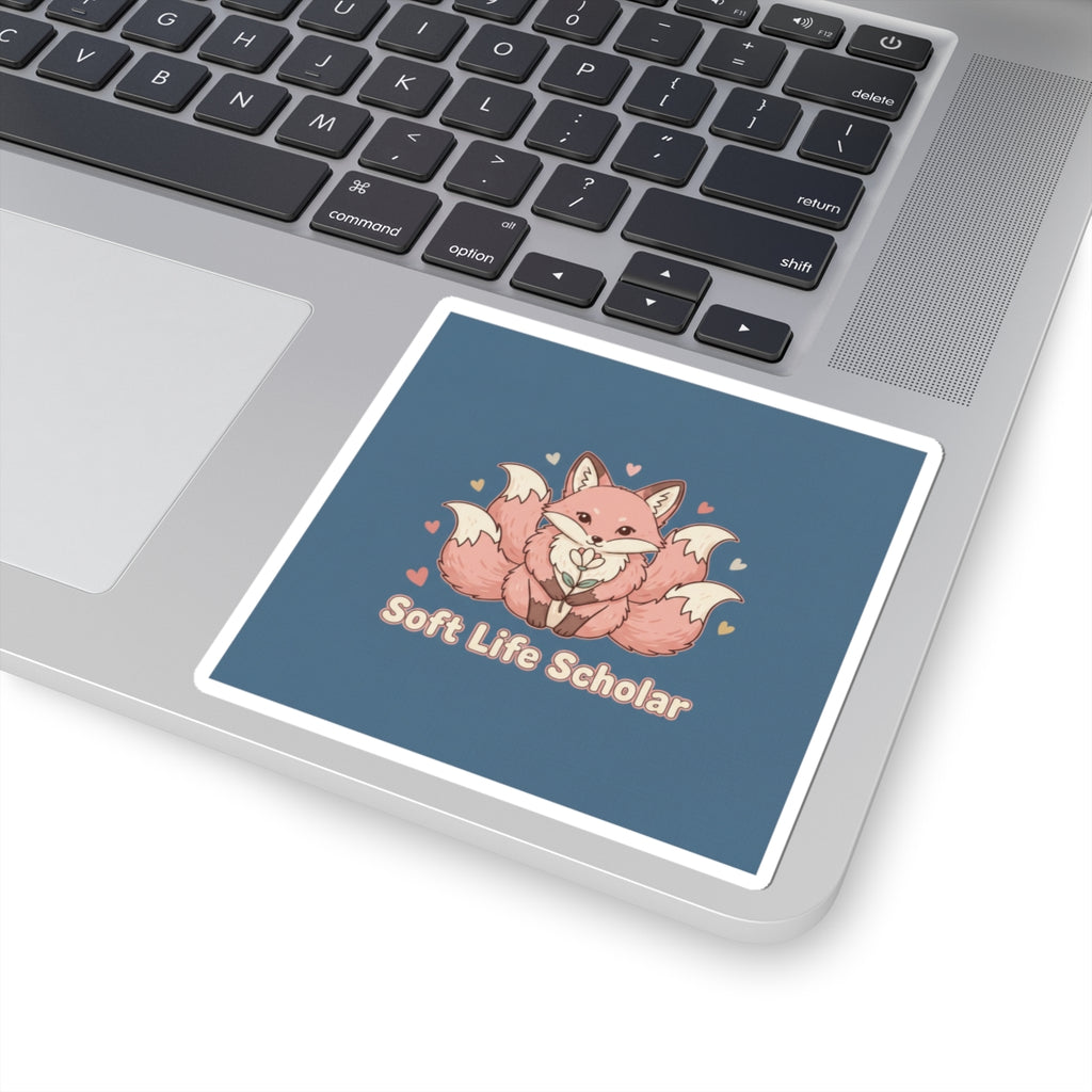 Kitsune Kiss-Cut Sticker – Soft Life Scholar