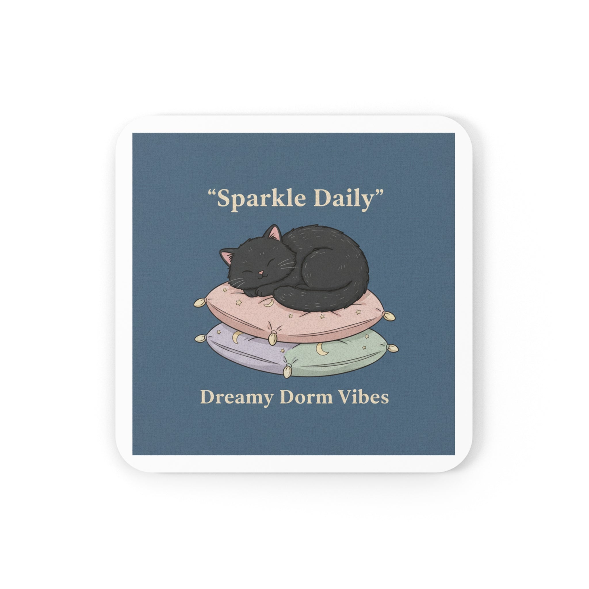 Black Cat Cork Coaster – Sparkle Daily Dreamy Dorm Vibes