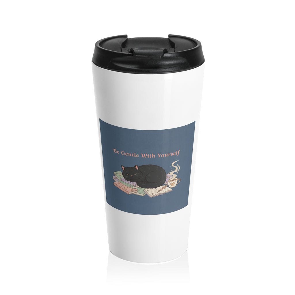 Black Cat Travel Mug – Be Gentle With Yourself