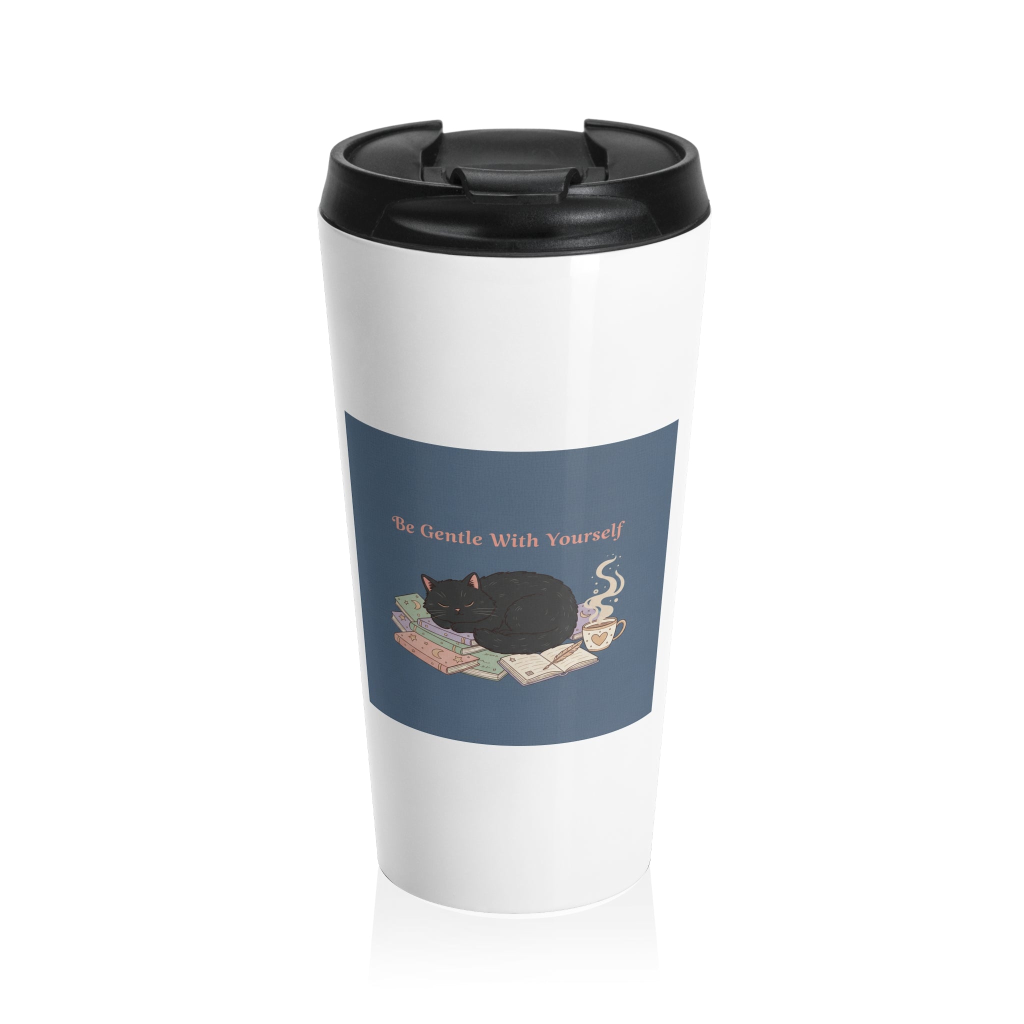 Black Cat Travel Mug – Be Gentle With Yourself