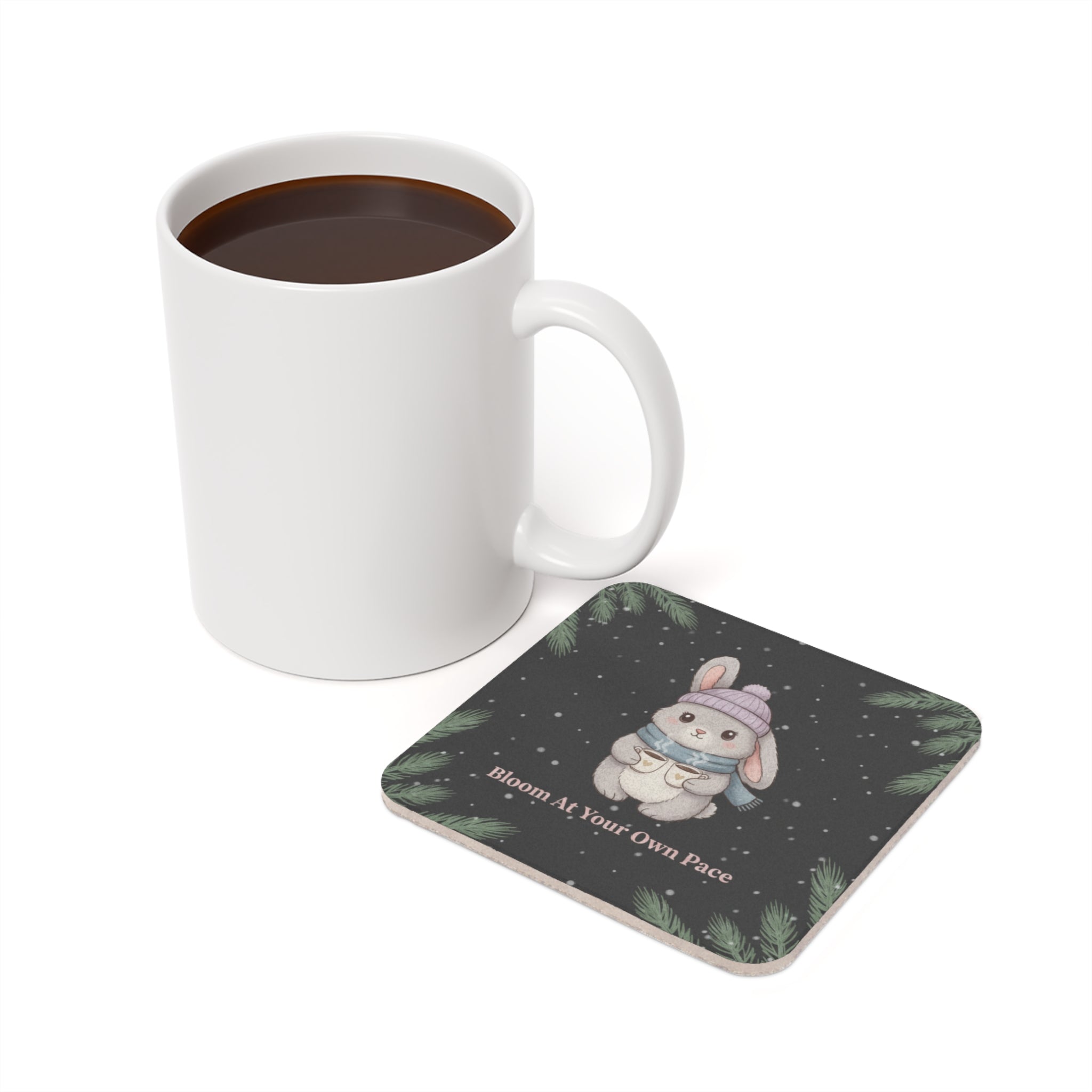Bunny Cork Coaster – Bloom at Your Own Pace