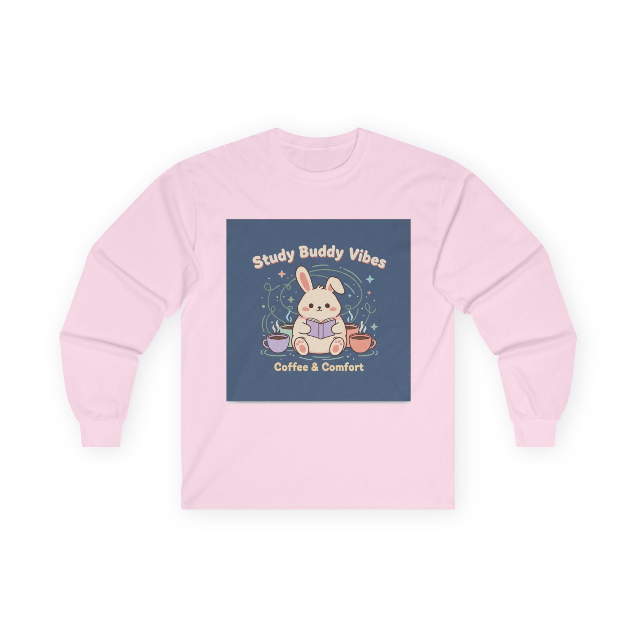 Bunny Long Sleeve Tee – Study Buddy Vibes Coffee Comfort